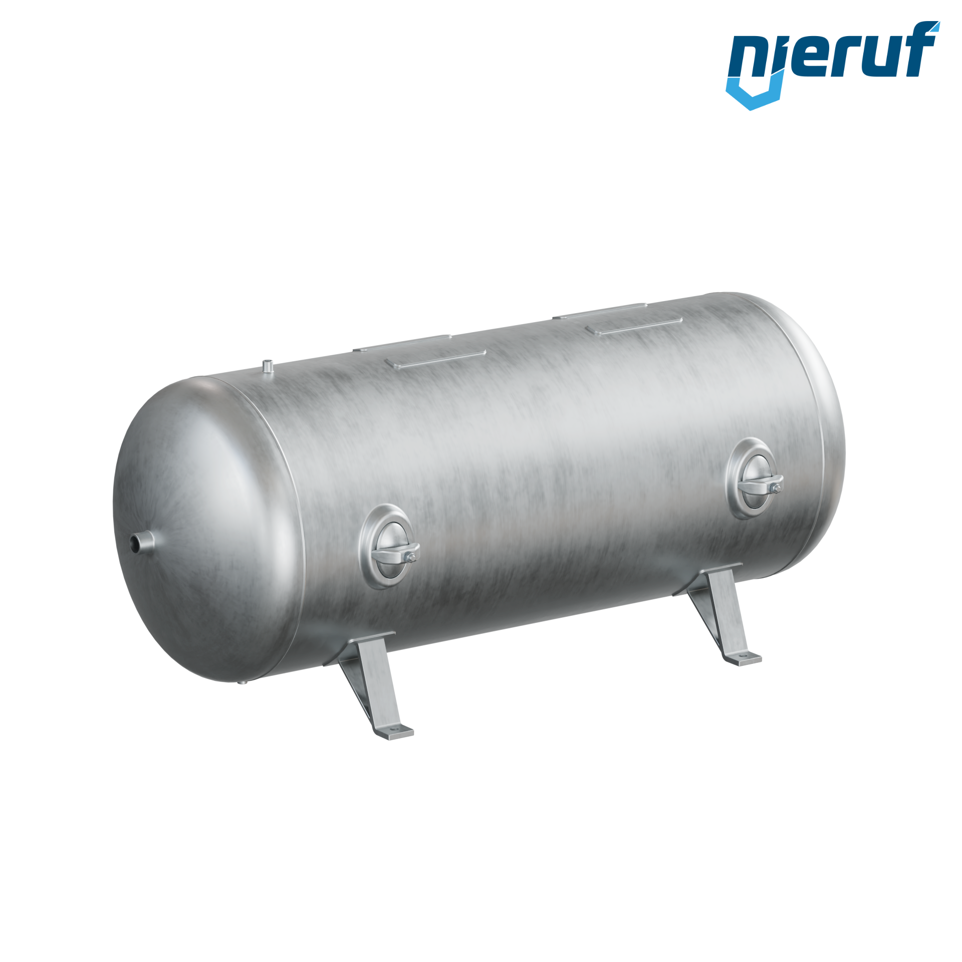 Réservoir sous pression allongé BE01 1000 litres, 0-16 bar, acier apprêté
