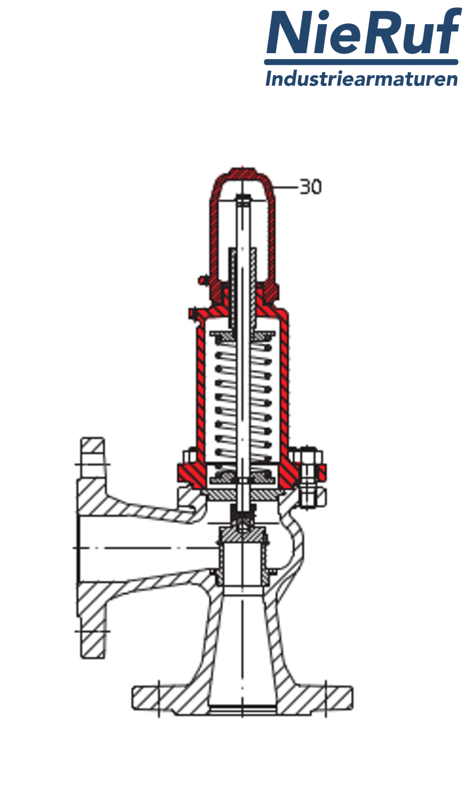 soupape de sûreté à brides DN100/DN100 SF0101, fonte grise EN-JL1040 EPDM, sans levier