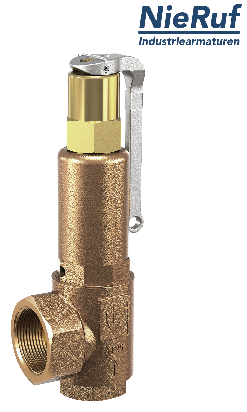 soupape de sûreté 3/4" x 1 1/4" femelle SV07 fluides gazeux neutres, bronze EPDM, avec levier