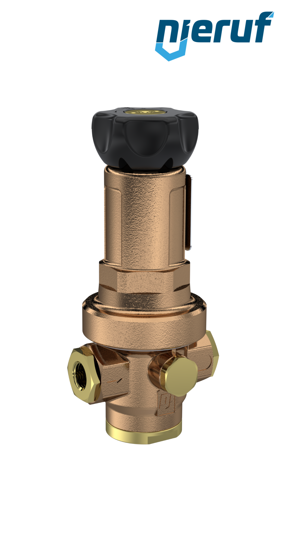 régulateur de pression de précision avec bague d'appui 1/4" pouce DM14 bronze FKM 0.5 - 15 bar