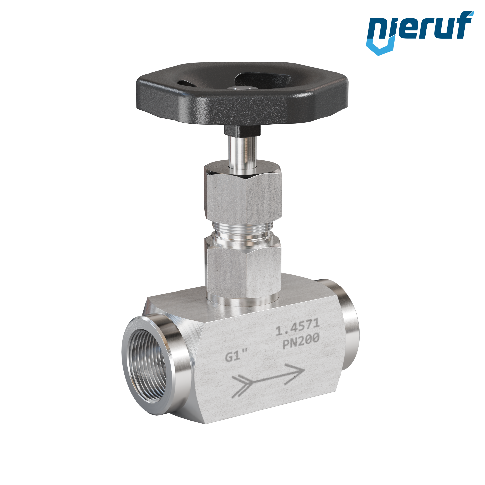 vanne à pointeau haute pression  1" pouce NV01 acier inoxydable 1.4571