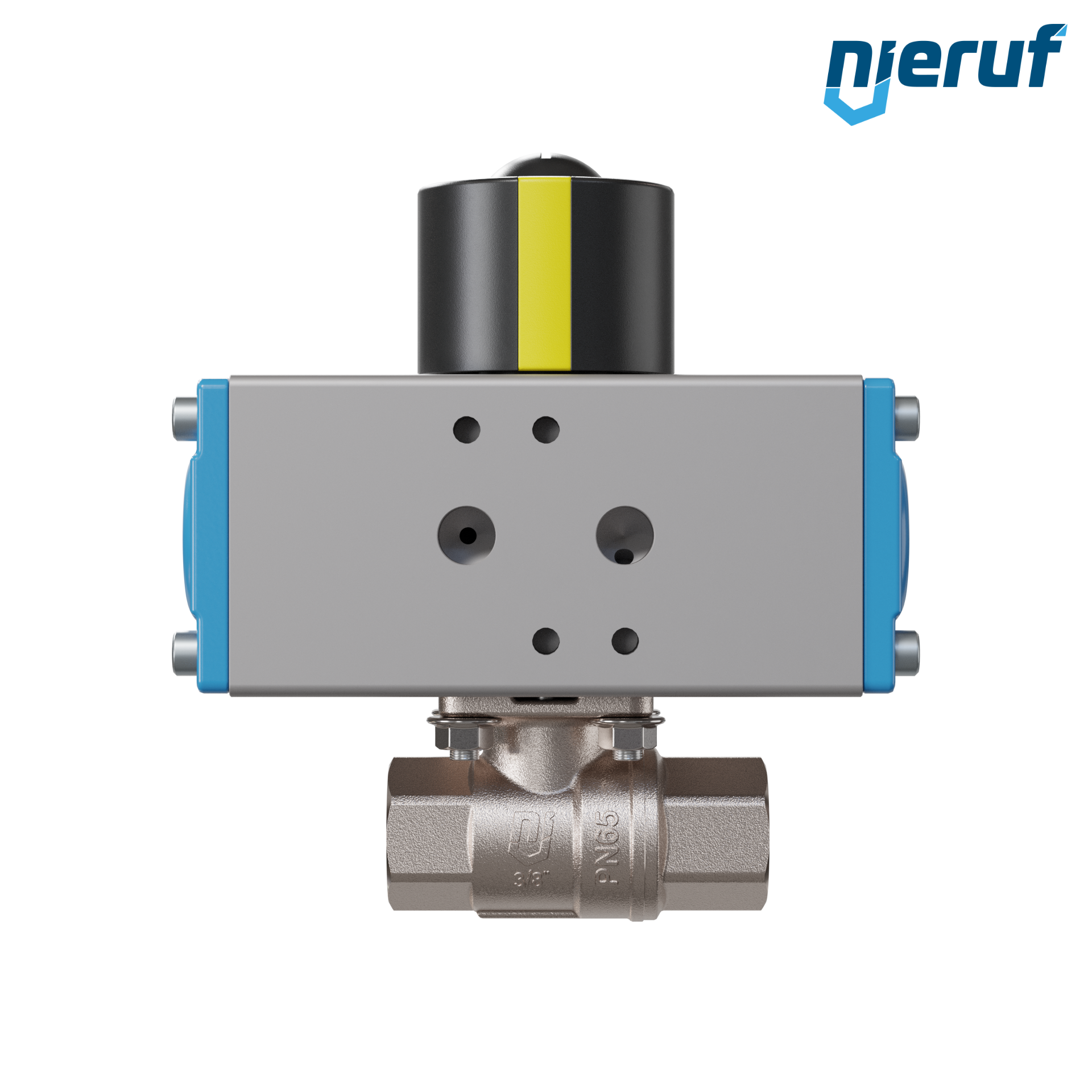 valvola a sfera automatica con manicotto DN10 - 3/8" pollici azionamento rotativo pneumatico a doppio effetto PK01