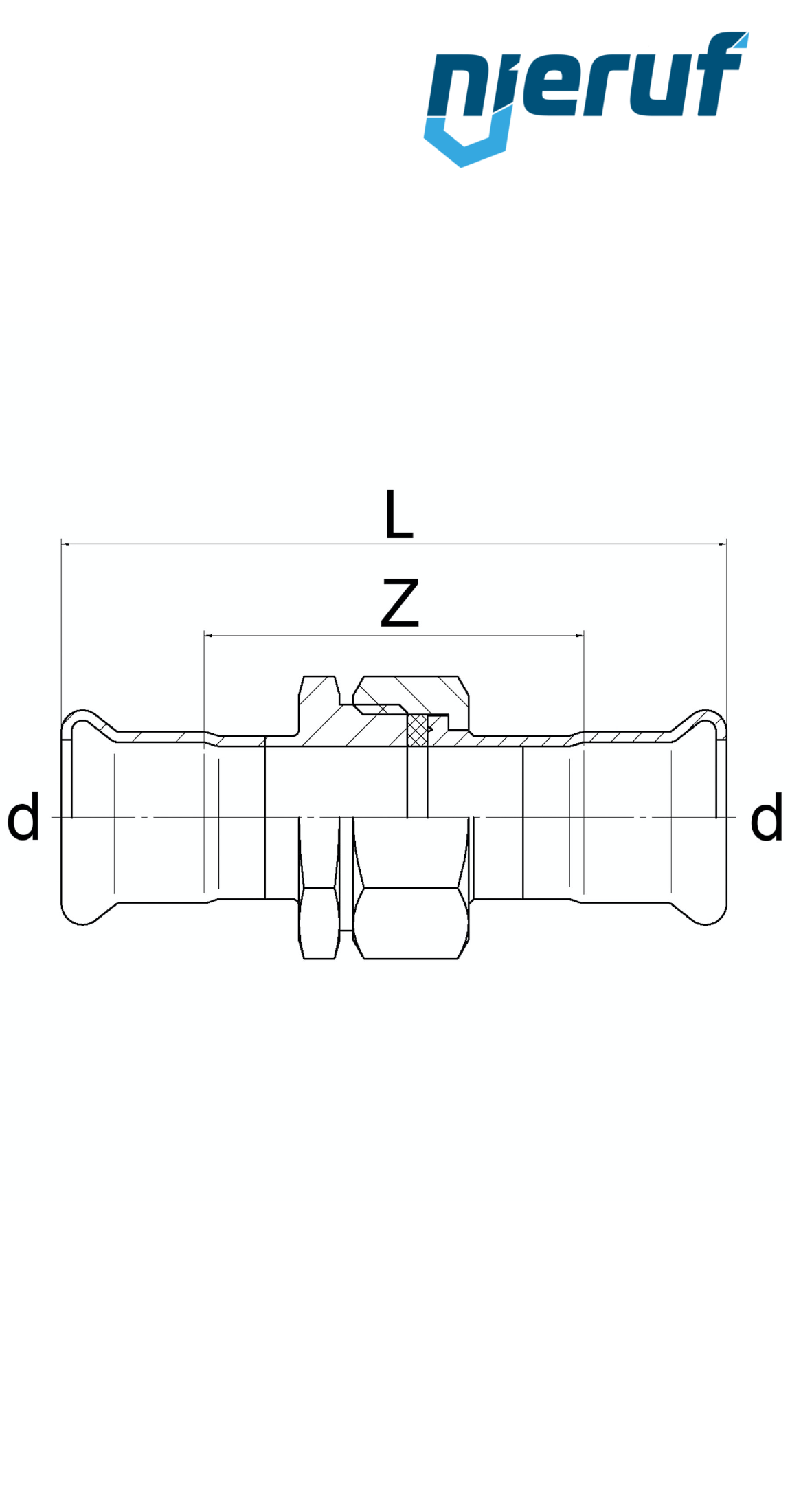 raccord droit à visser à sertir F x F DN15 - 18,0 mm acier inoxydable