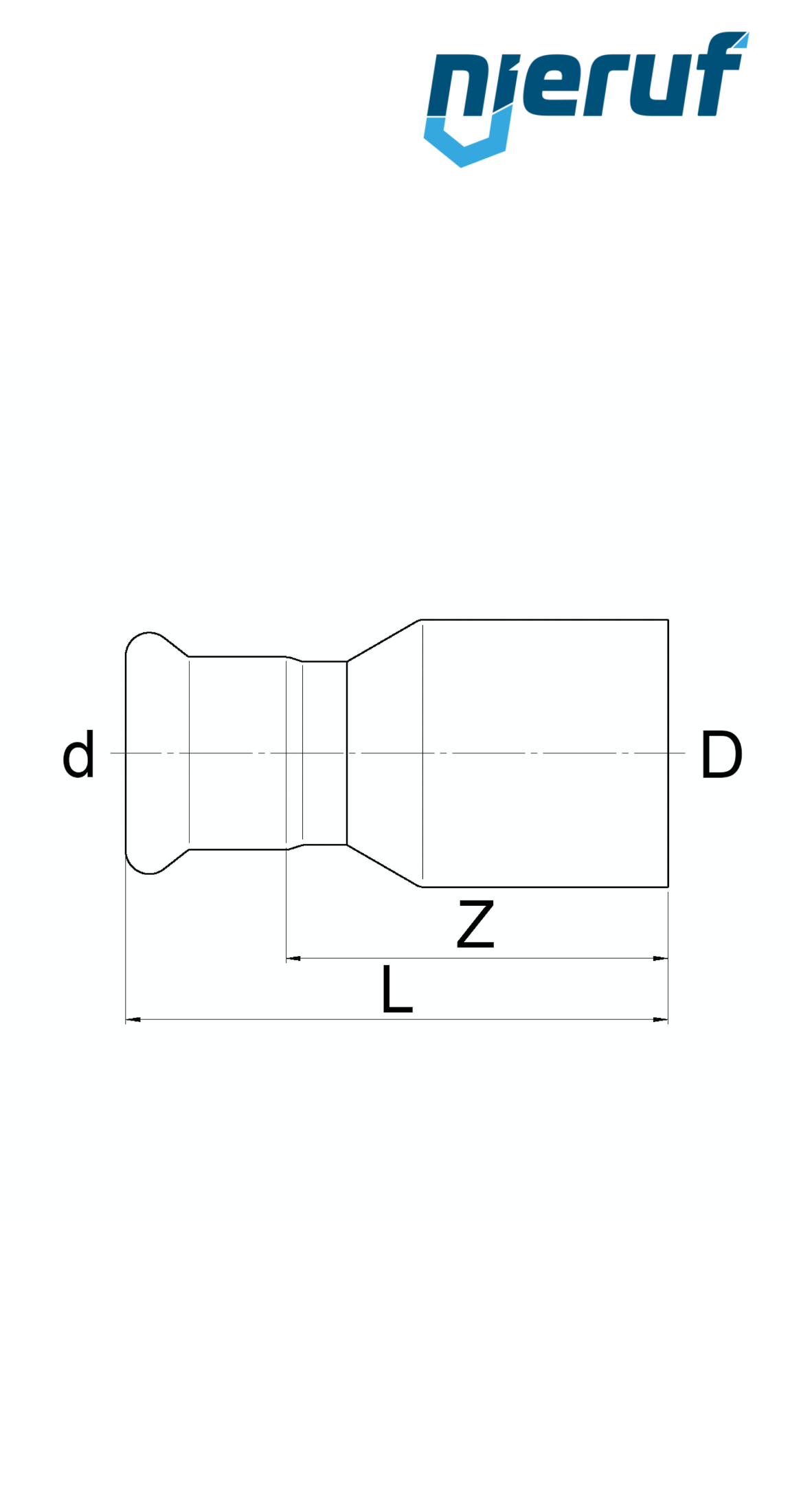 raccord de réduction à sertir M DN32 x DN20 acier inoxydable