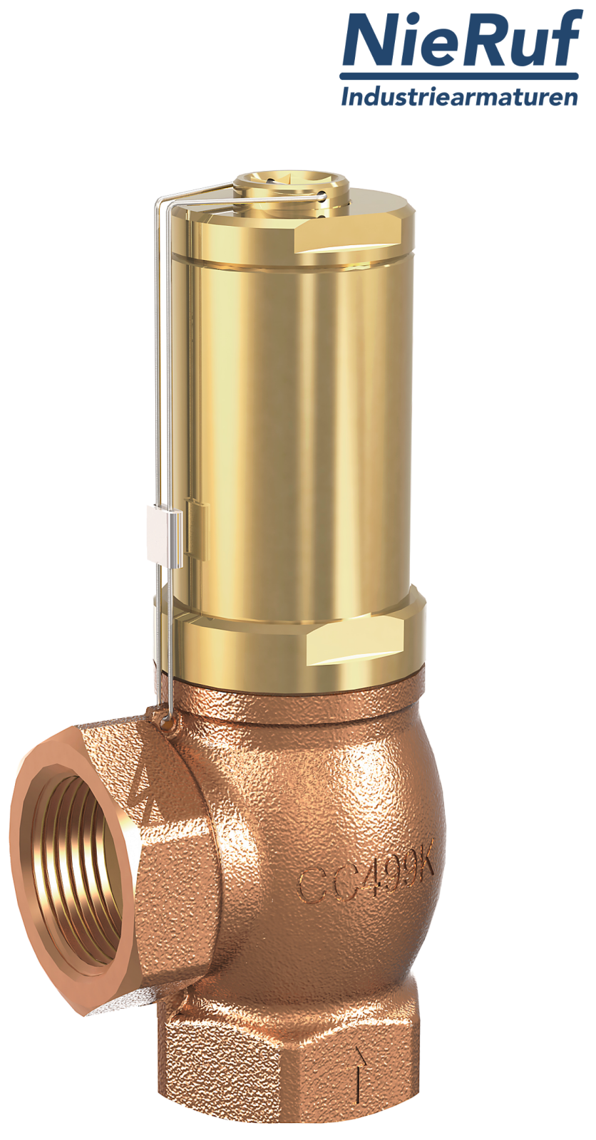 déverseur/soupape de décharge en équerre 1/2" pouce femelle UV01 bronze/laiton 2,0 - 12,0 bar