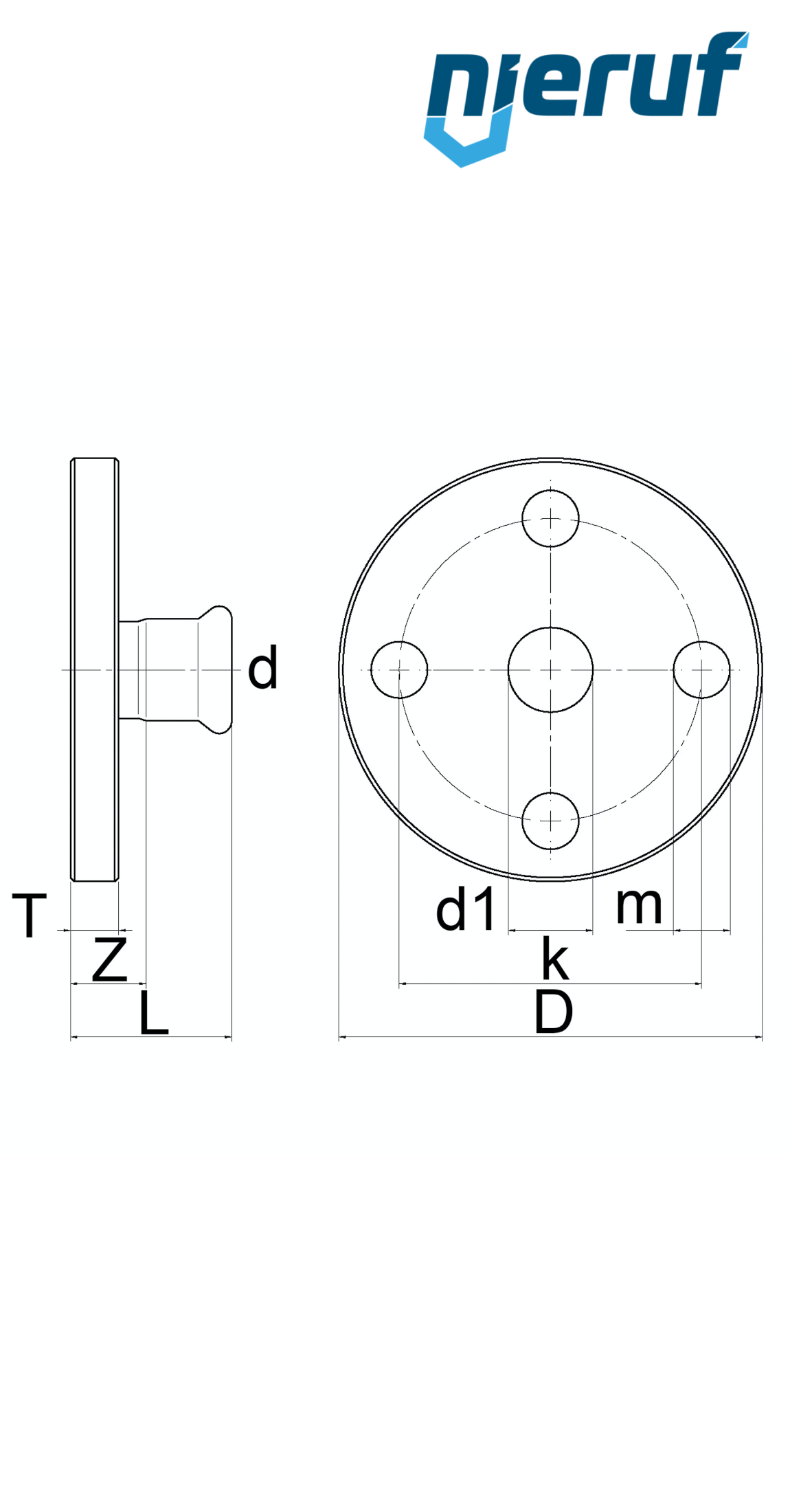 bride de transition F DN15 - 18,0 mm acier inoxydable