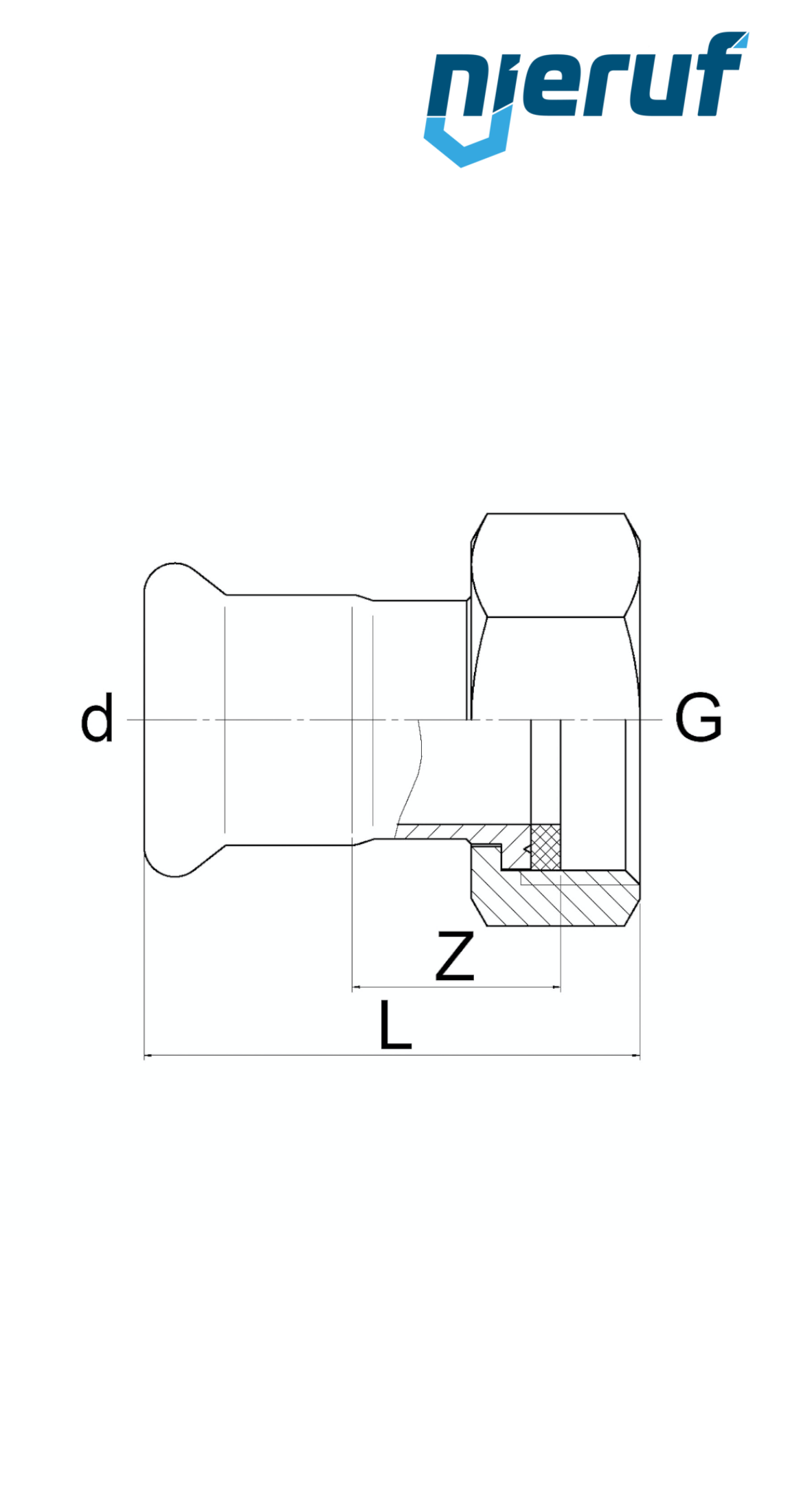 raccord à visser femelle F à sertir DN20 - 22,0 mm femelle 1" pouce acier inoxydable