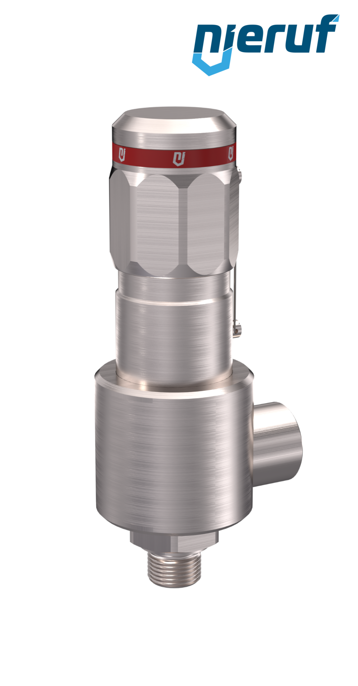soupape de sûreté DN10 1/4" mâle X 1" femelle NPT, SV15, MD / PAI, sans dispositif de levage, modèle en équerre, 50,0 - 180,0 bar