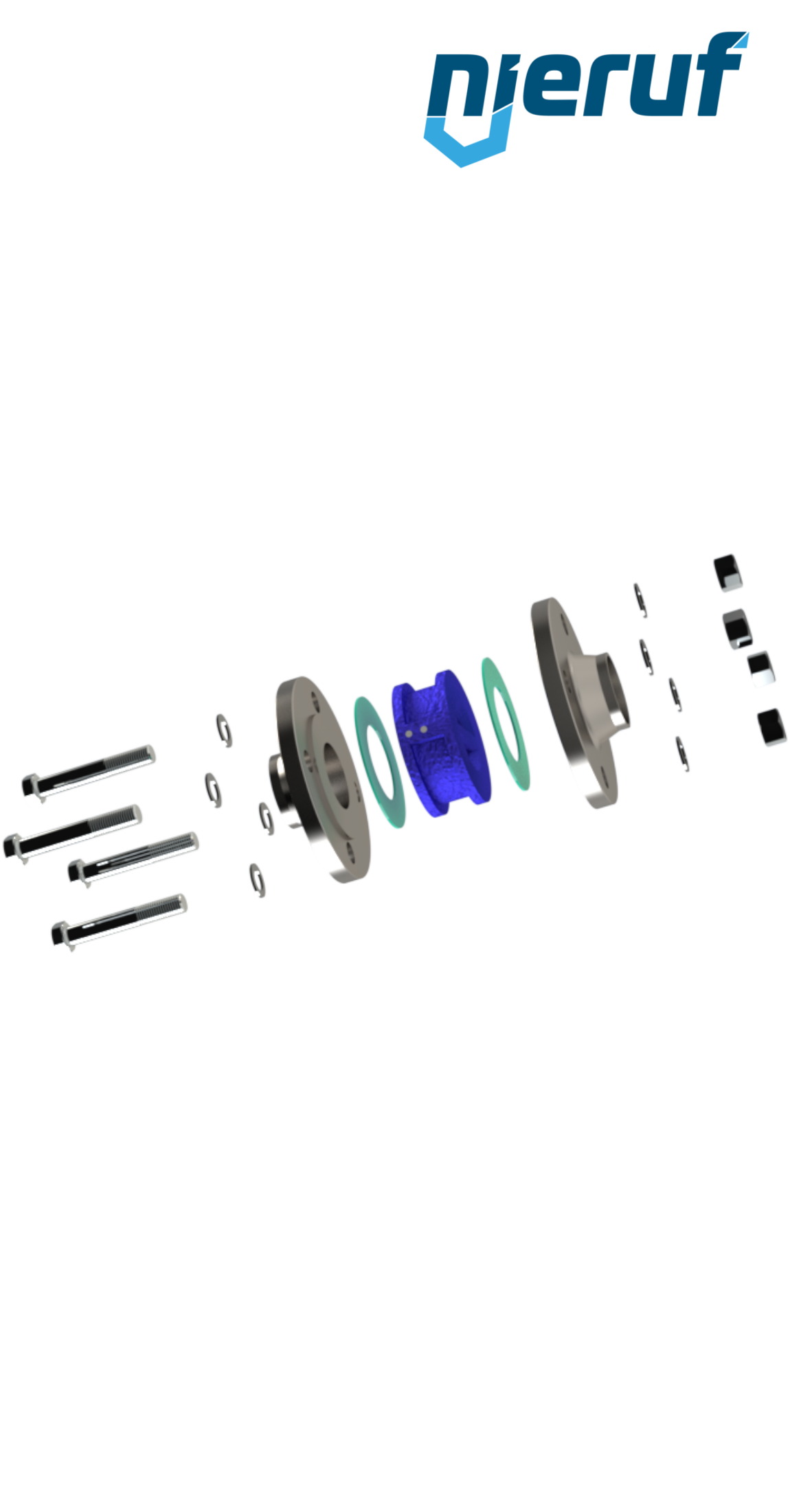 kit de raccordement clapet anti-retour à double battant/bride DN200 - 8" pouce pour bride PN16 acier inoxydable