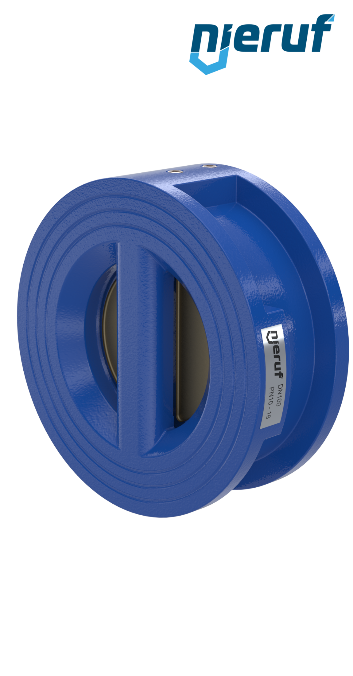 clapet anti-retour à double battant DN100 ANSI150 DR04 ANSI 150 GGG40 avec revêtement époxy bleu de 180µm  FKM
