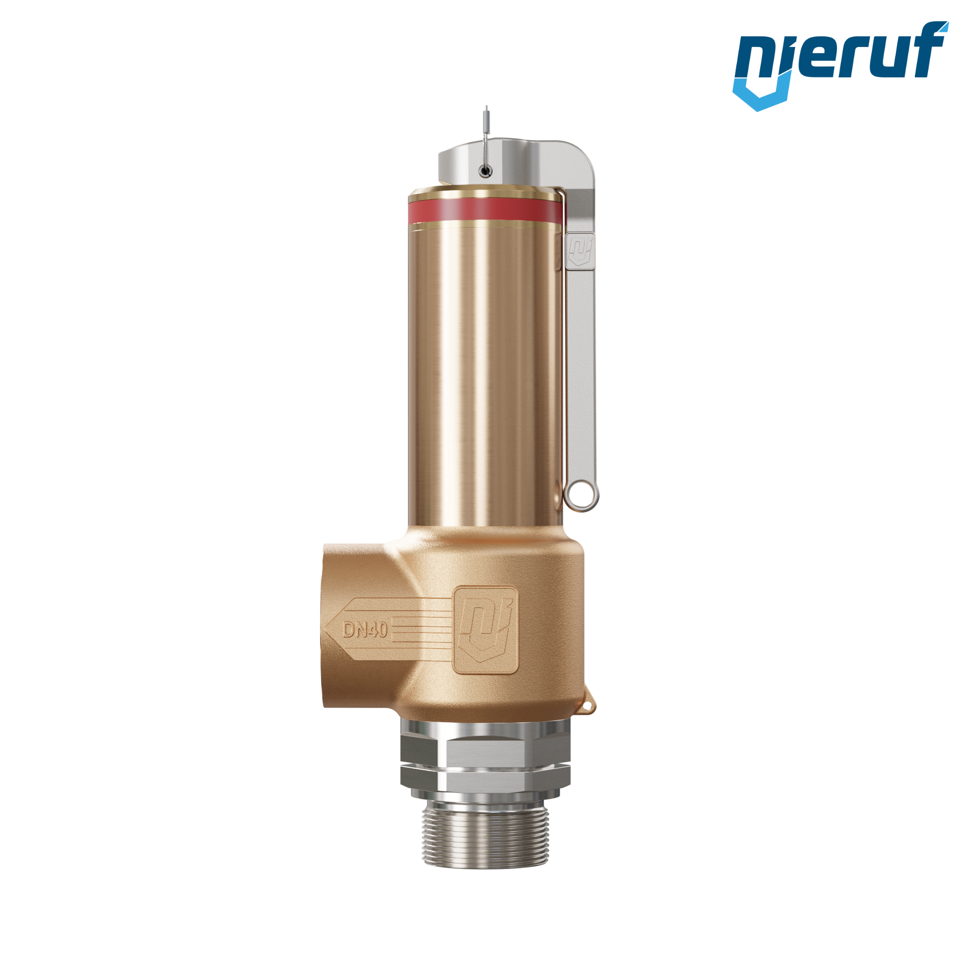 soupape de sûreté cryogénique avec levier DN25 1 1/4" mâle x 1 1/2" femelle SV18, accier inoxydable & bronze PTFE