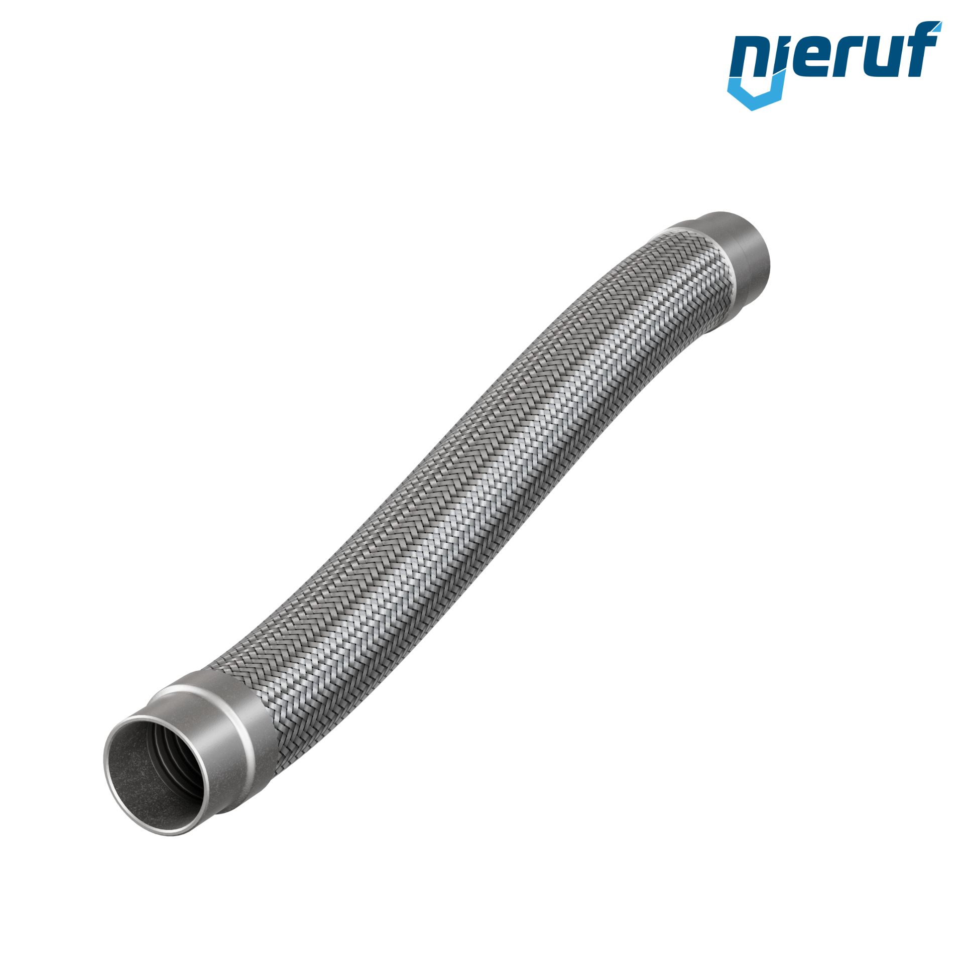 Tuyaux flexible ondulé en acier inoxydable ES01 DN50 - 60.3 mm avec double tressage et embout à souder Longueur 500 mm