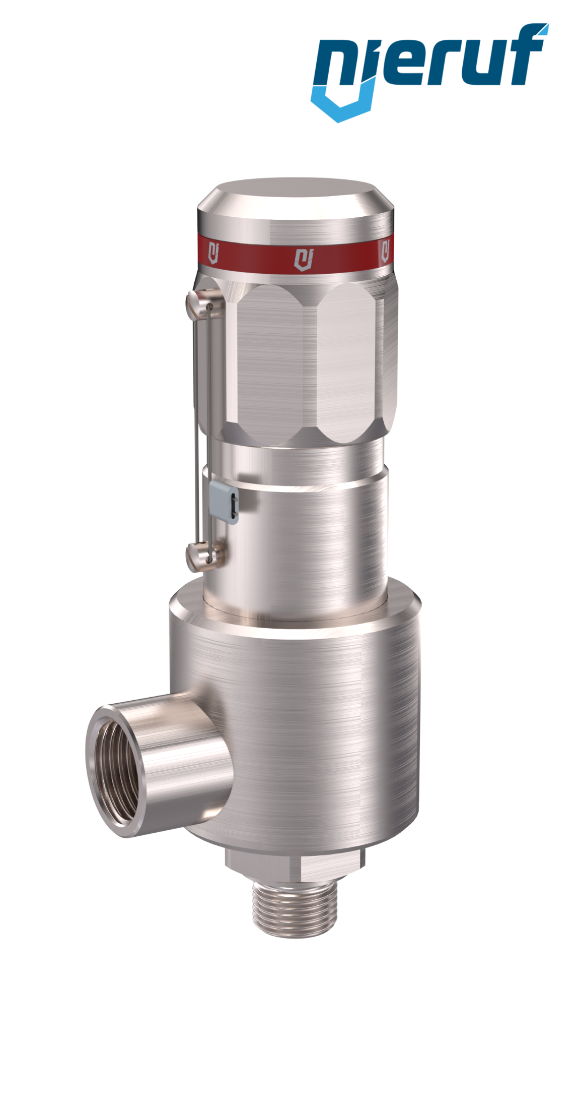 soupape de sûreté DN15 3/8" mâle X 1" femelle NPT, SV15, MD / PAI, sans dispositif de levage, modèle en équerre, >180,0 - 250,0 bar
