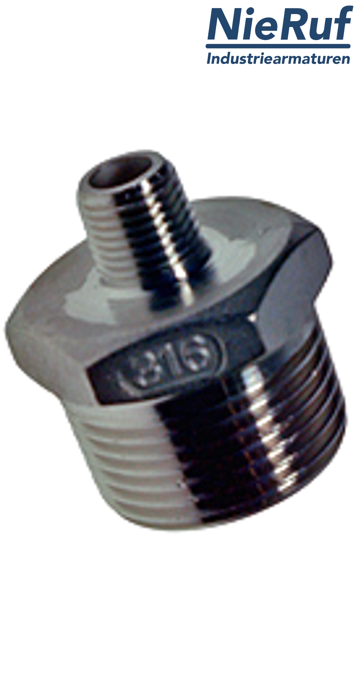 mamelon réducteur 3/8" x 1/4" pouce NPT acier inoxydable 316L mâle