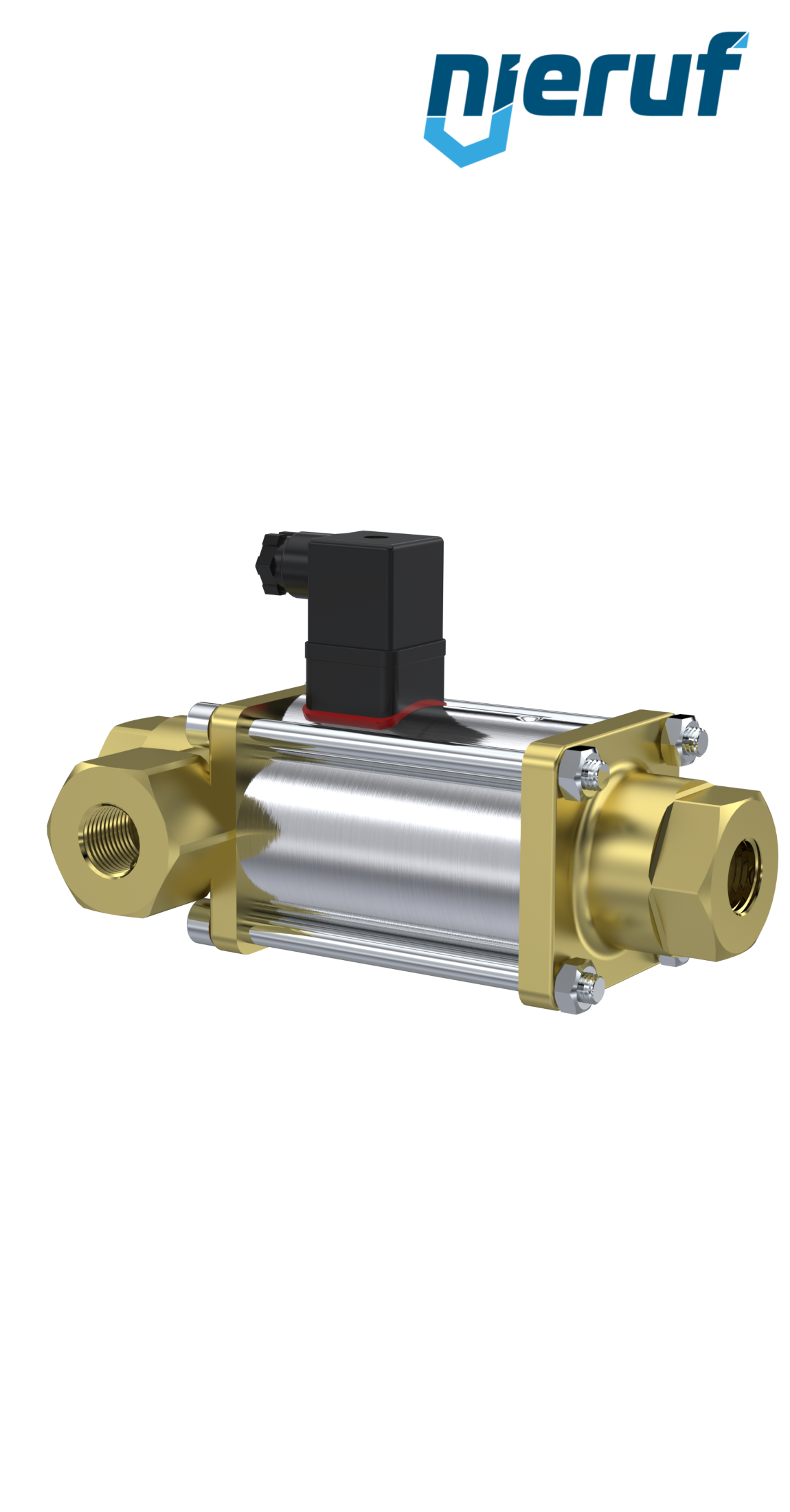 vanne coaxiale à 3/2 voies 1/2" pouce femelle - DN15 laiton 230V AC NC - pour application avec de l'eau