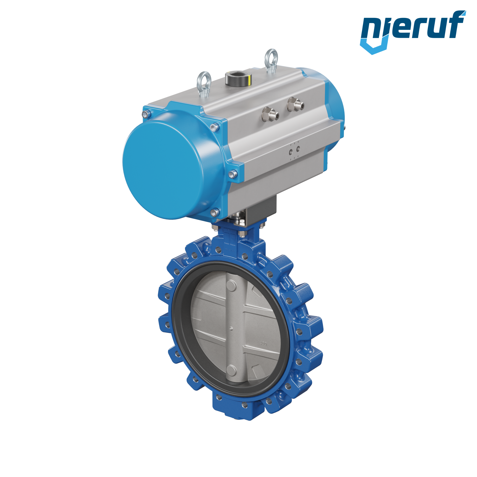 vanne papillon DN 400 AK02 FPM actionneur pneumatique à simple effet fermeture par ressort
