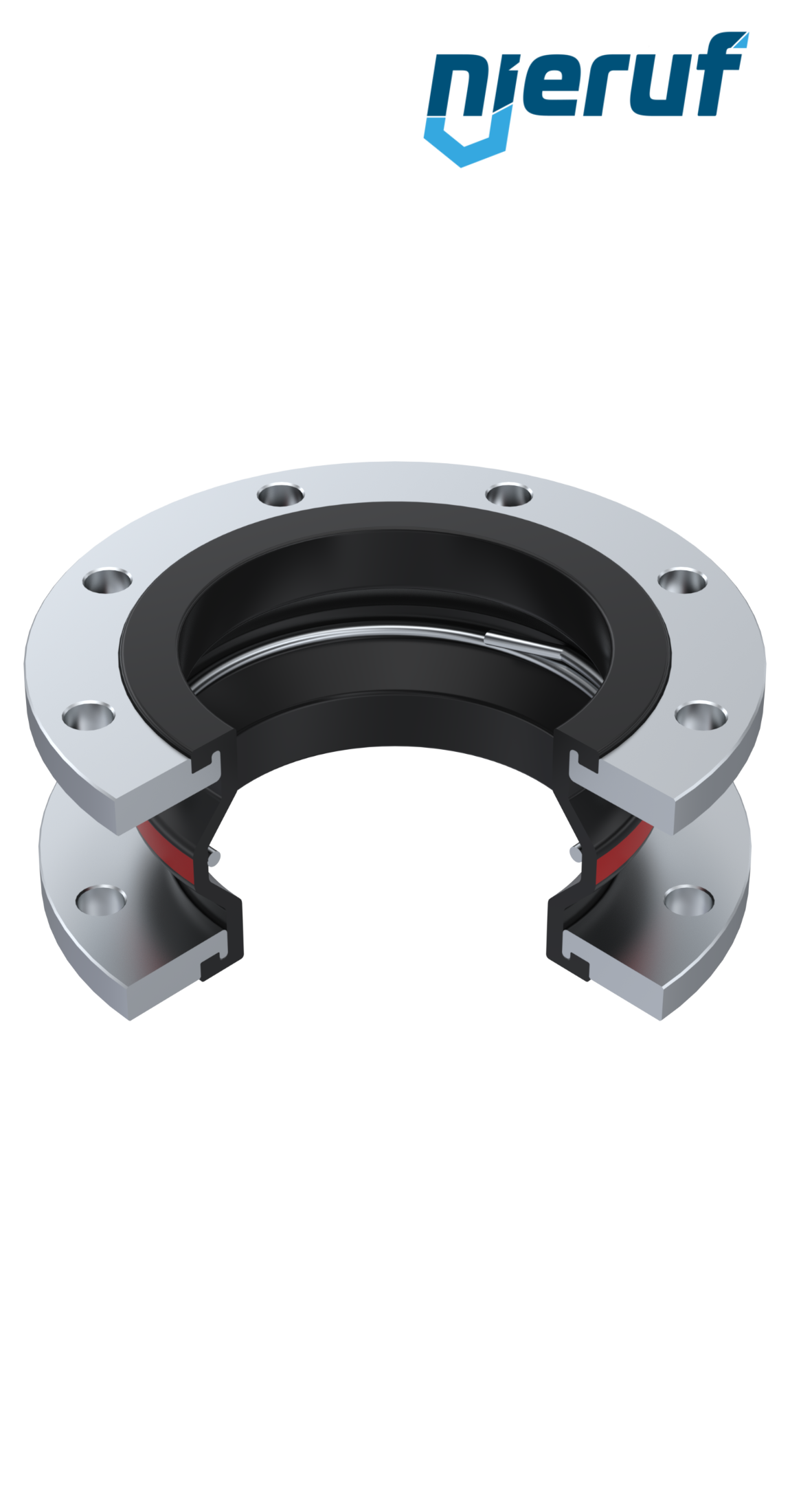 Compensateur anneau de soutien au vide DN200 modèle KP04 brides en acier EPDM