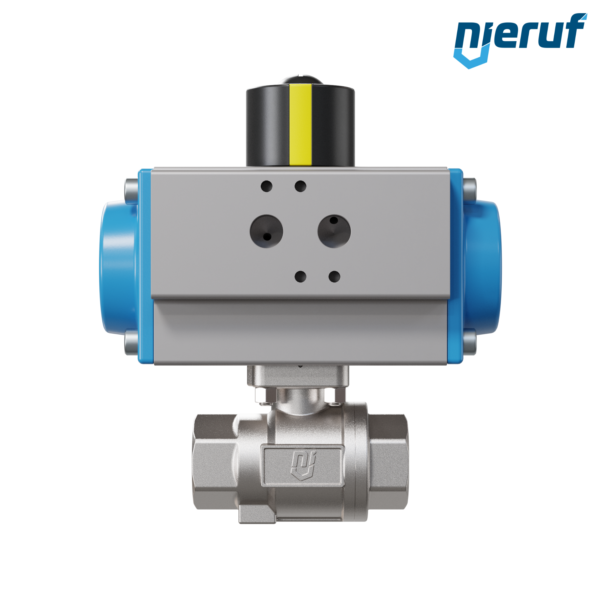 valvola a sfera pneumatica DN20 - 3/4" pollici azionamento rotativo a effetto semplice apertura a molla PK02