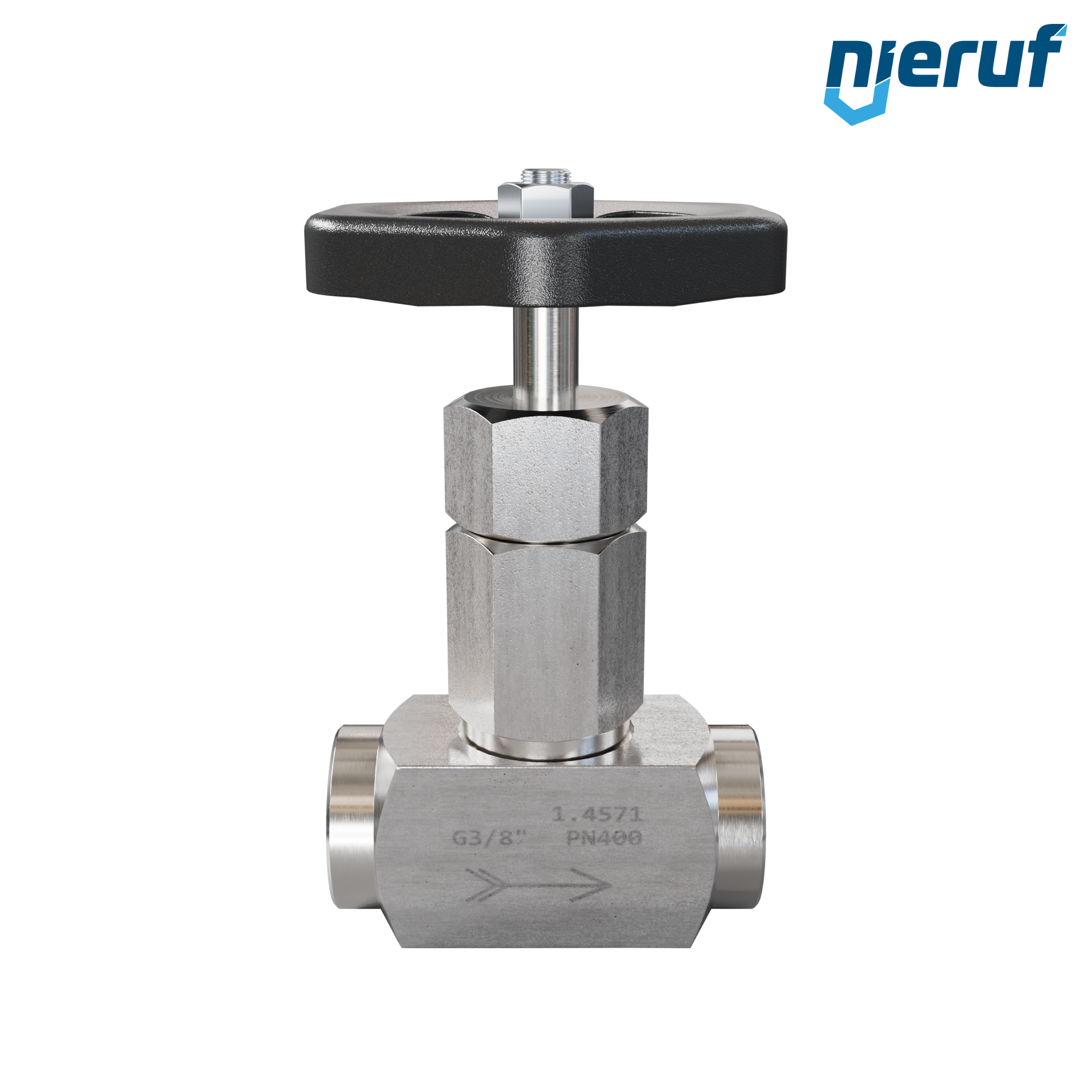 vanne à pointeau pour la vapeur 3/8" pouce NV03 acier inoxydable 1.4571
