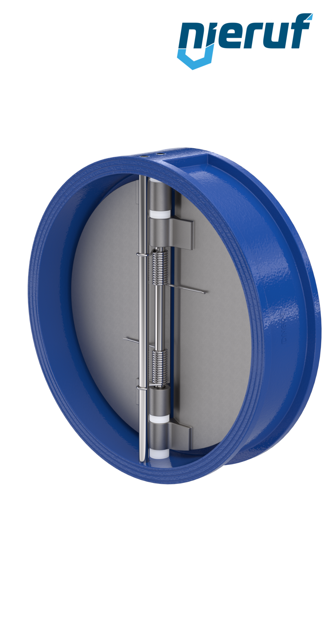 clapet anti-retour à double battant DN600 ANSI150 DR02 ANSI 150 GGG40 avec revêtement époxy bleu de 180µm  FKM