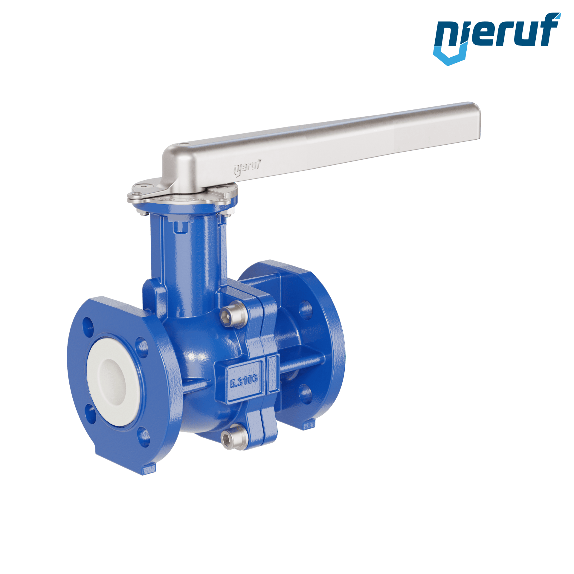 valvola a sfera flangiata PFA FK13 DN40 - 1 1/2" pollici PN10/16 in ghisa sferoidale 5.3103 con leva in acciaio