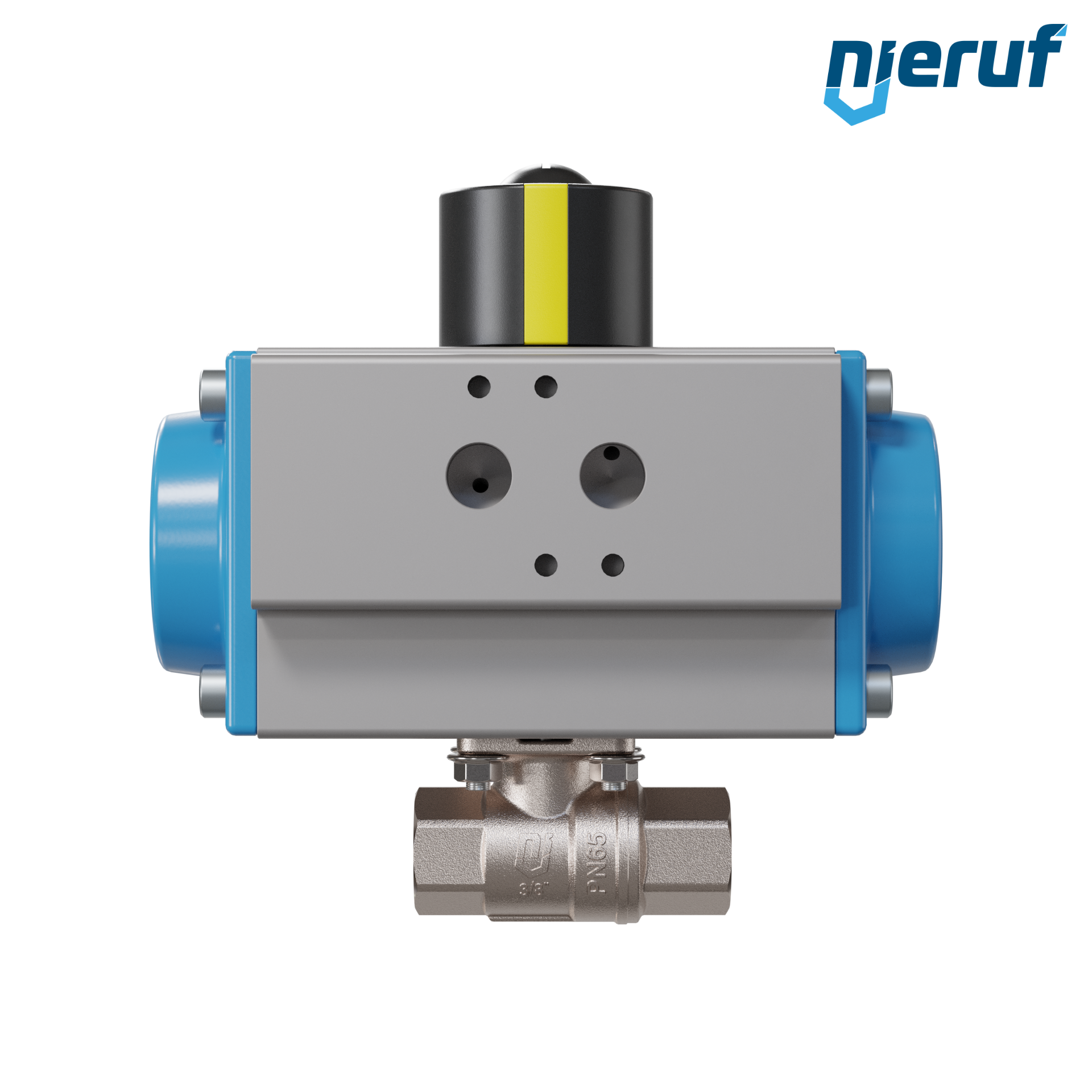 valvola a sfera automatica con manicotto DN8 - 1/4" pollici azionamento rotativo pneumatico a effetto semplice apertura a molla PK01