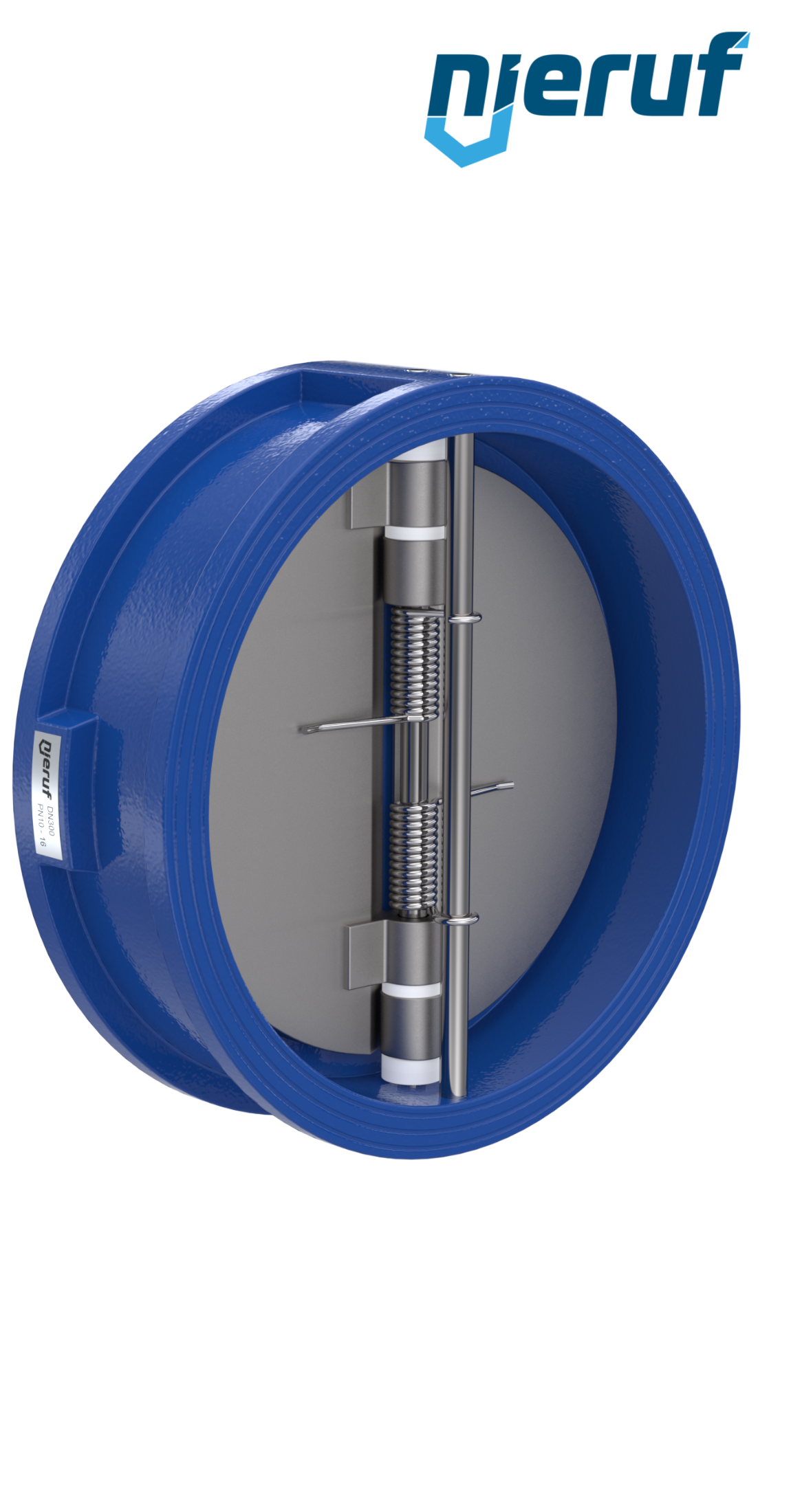 clapet anti-retour à double battant DN300 ANSI150 DR02 ANSI 150 GGG40 avec revêtement époxy bleu de 180µm  EPDM