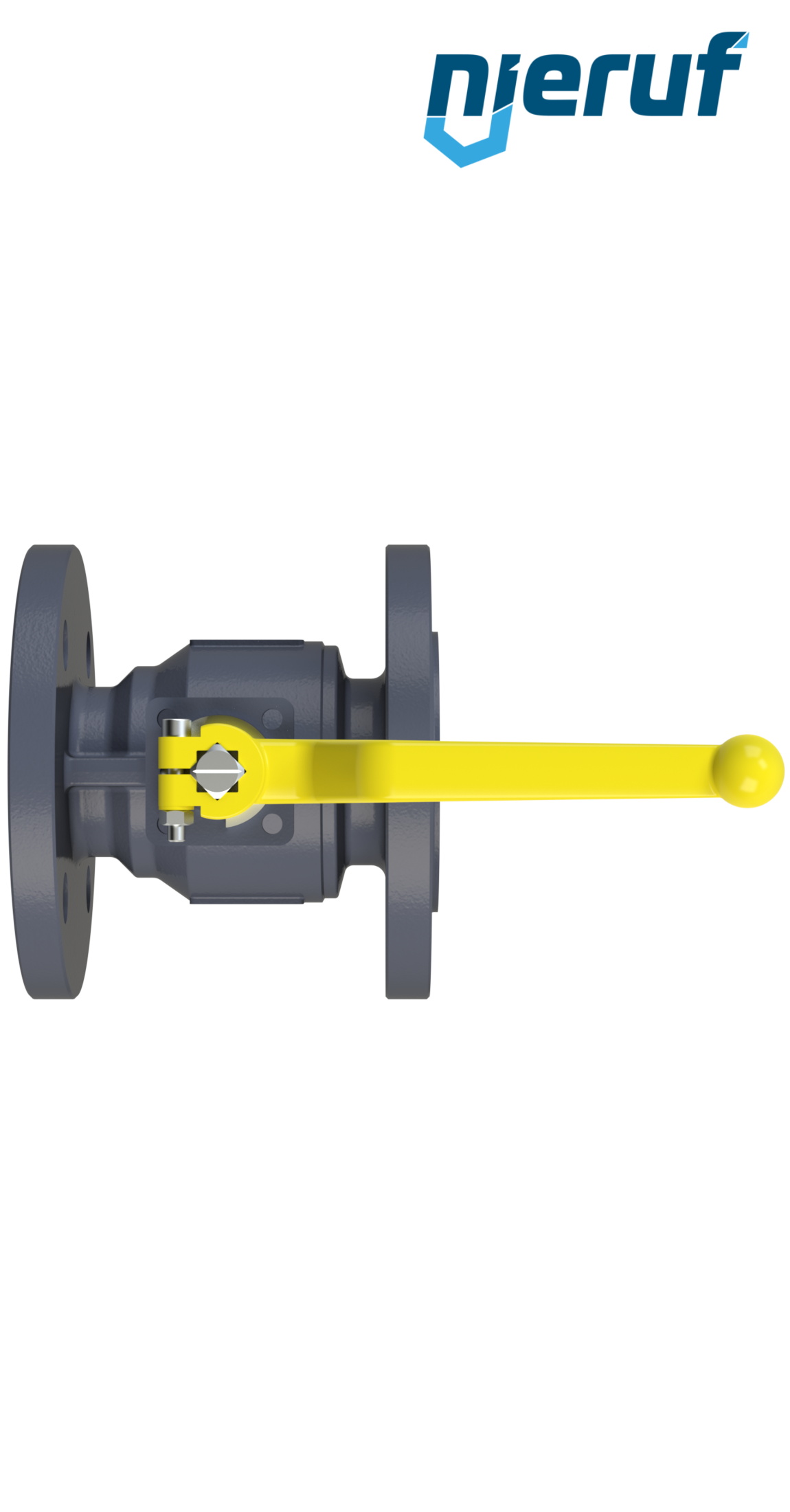 robinet à boisseau sphérique à brides DN32 FK02 fonte à graphite sphéroïdal GJS 400-18 sphère entièrement  en acier inoxydable 1.4408 DVGW gaz