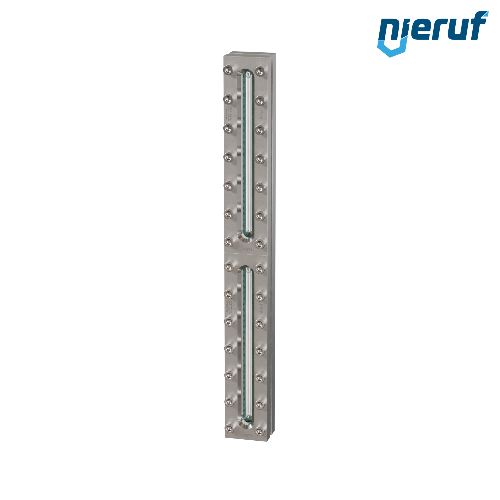 oblò di osservazione per serbatoi L=620mm  BS03 acciaio inossidabile 1.4571 vetro borosilicato, reflex 16bar