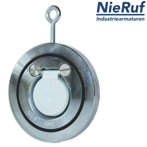 clapet anti-retour entre brides type wafer DN100 ZR02 acier inoxydable 1.4408 métal