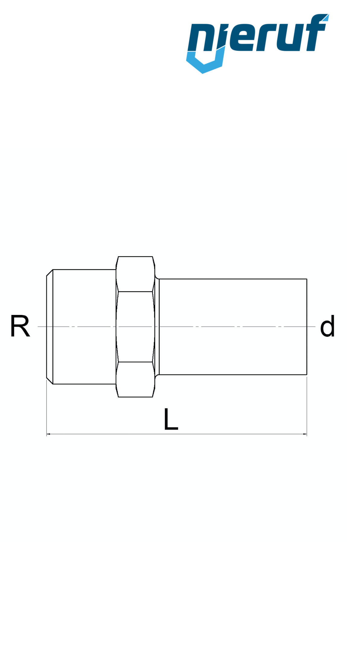 raccord droit mâle DN32 - 35,0 mm à sertir M mâle 1 1/4" pouce acier inoxydable