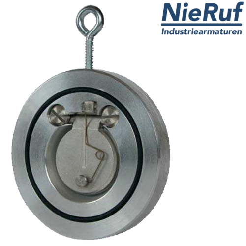clapet anti-retour entre brides type wafer avec ressort DN125 ZR04 acier inoxydable 1.4408 métal