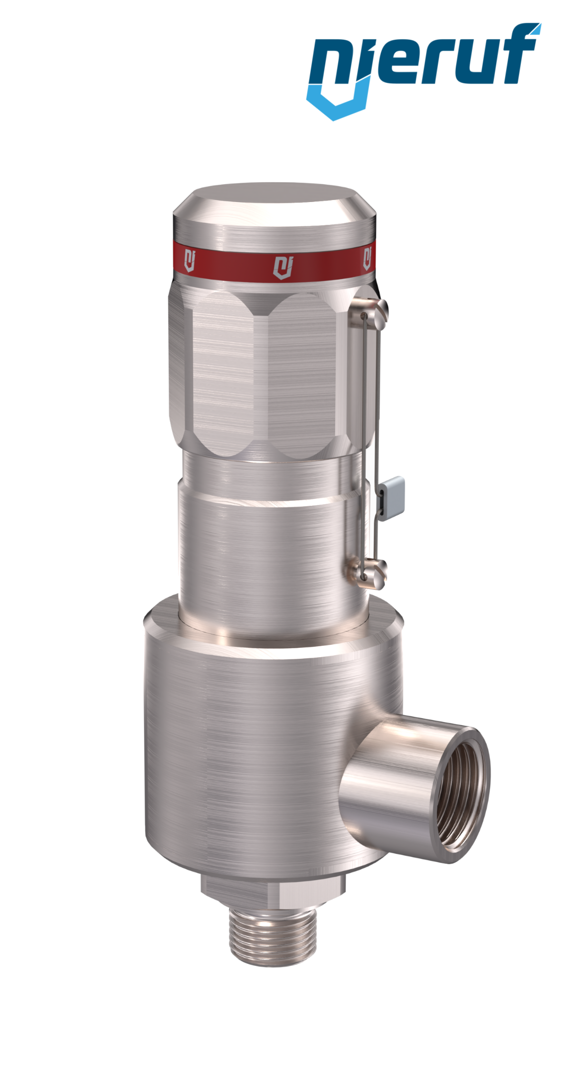 soupape de sûreté DN10 1/4" mâle X 1" femelle NPT, SV15, MD / PAI, sans dispositif de levage, modèle en équerre, 50,0 - 180,0 bar