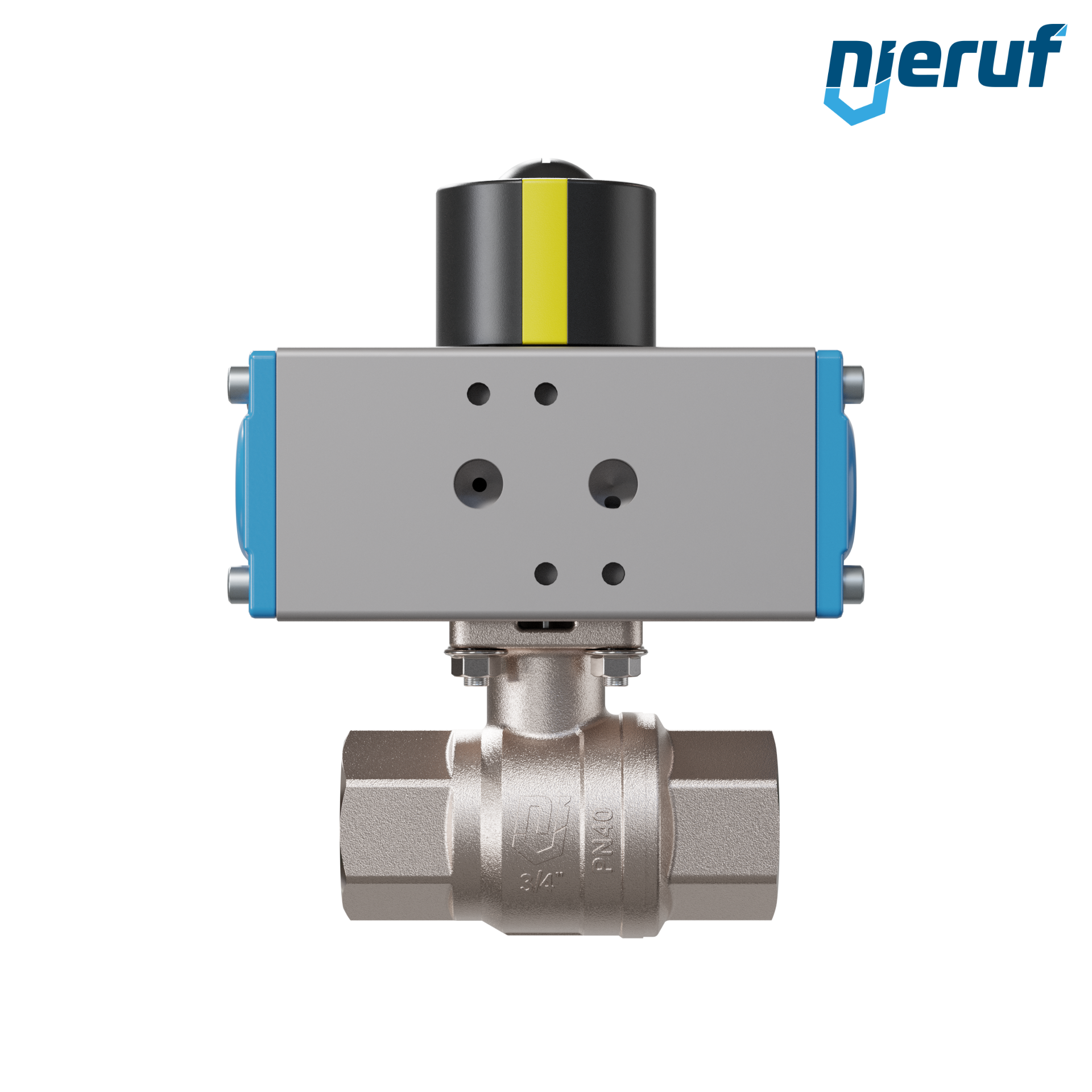 valvola a sfera automatica con manicotto DN20 - 3/4" pollici azionamento rotativo pneumatico a doppio effetto PK01