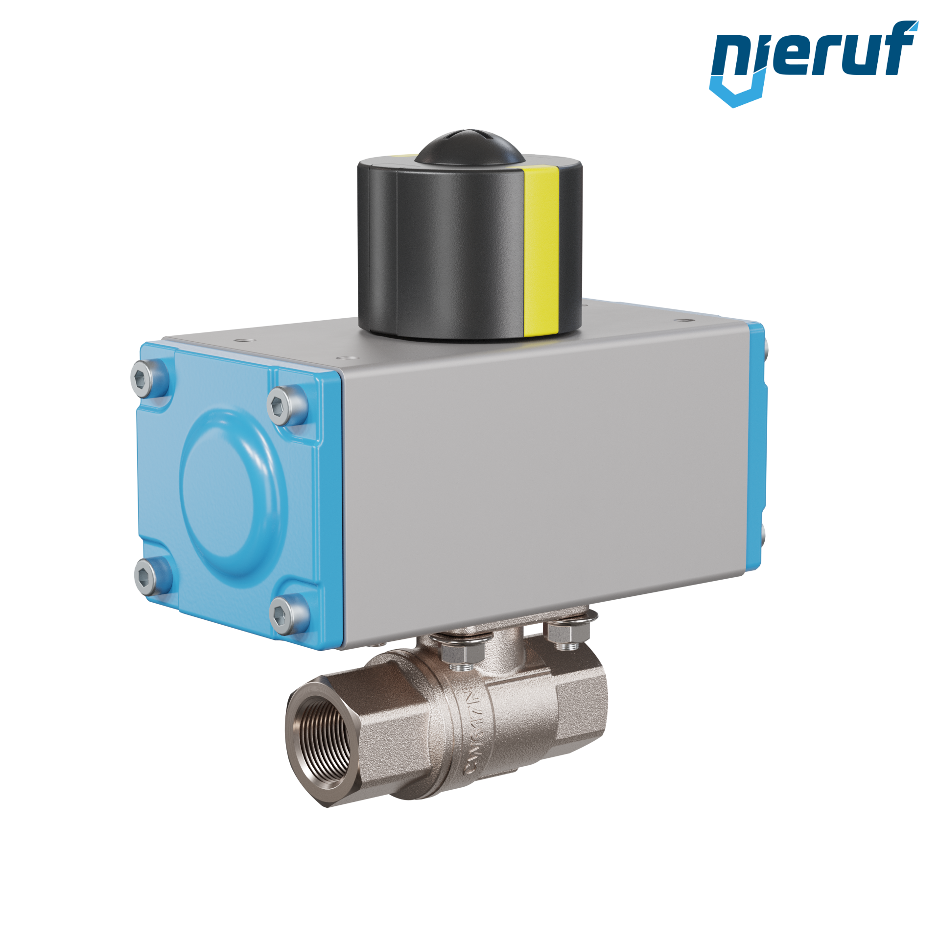 valvola a sfera automatica con manicotto DN10 - 3/8" pollici azionamento rotativo pneumatico a doppio effetto PK01