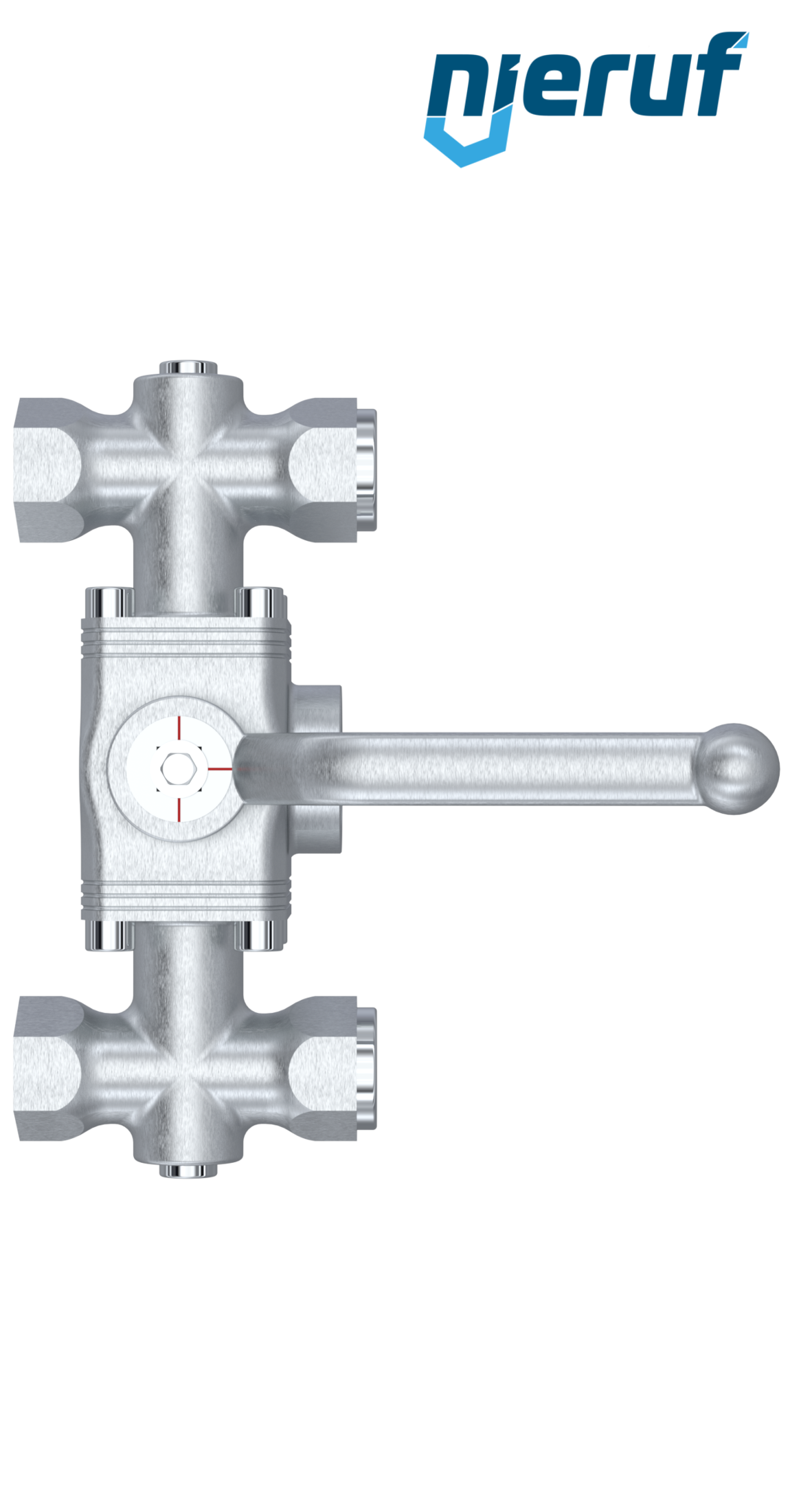 robinet de dérivation à boisseau sphérique DN20 - 3/4" pouce GK16 lumière en L femelle (entrée) 1" pouce