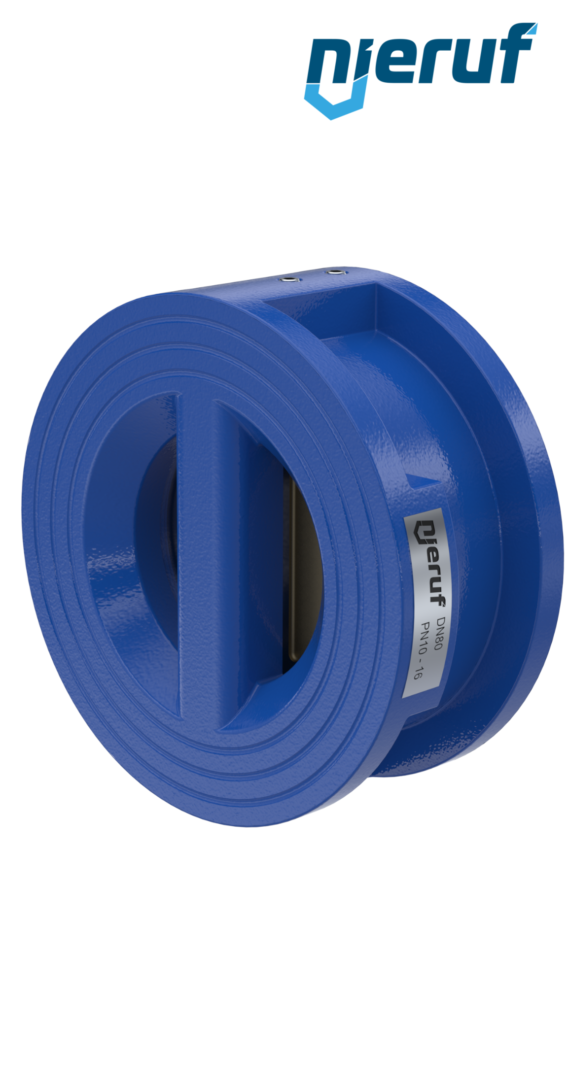 clapet anti-retour à double battant DN80 ANSI150 DR04 ANSI 150 GGG40 avec revêtement époxy bleu de 180µm  EPDM