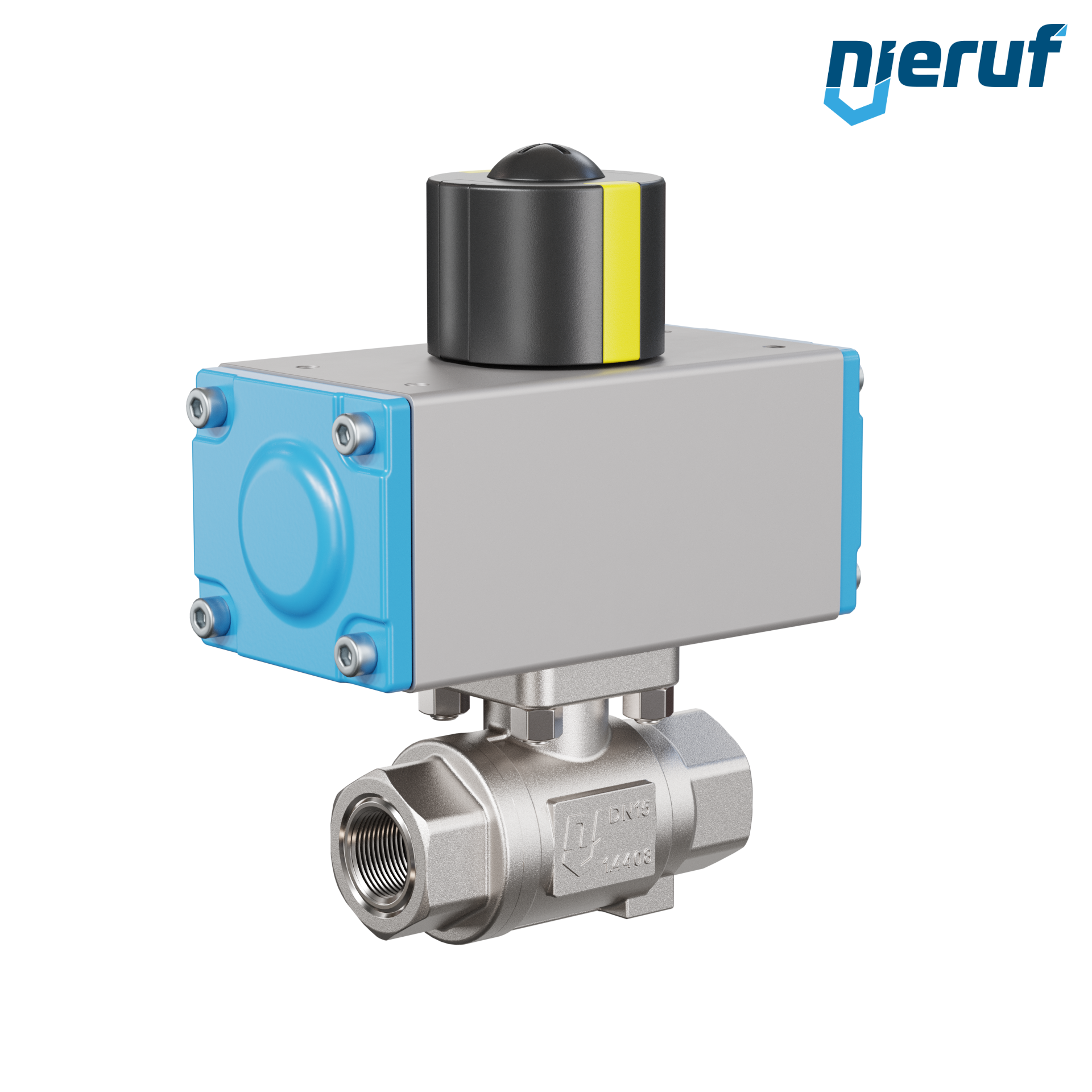 valvola a sfera pneumatica DN15 - 1/2" pollici azionamento rotativo a doppio effetto PK02