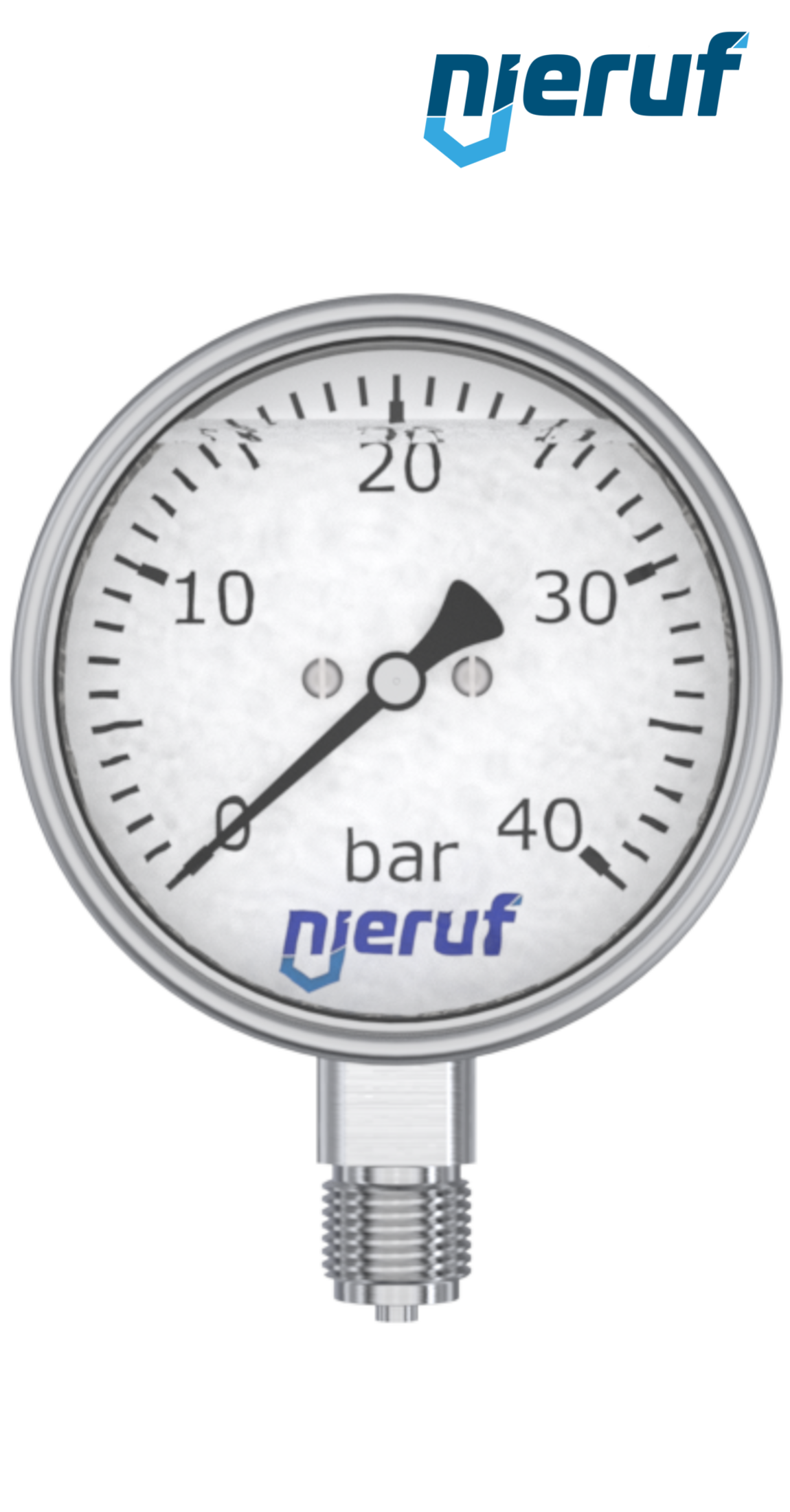 manomètre G 1/2" radial 100 mm acier inoxydable MM07 0 - 4,0 bar dans un bain de glycérine