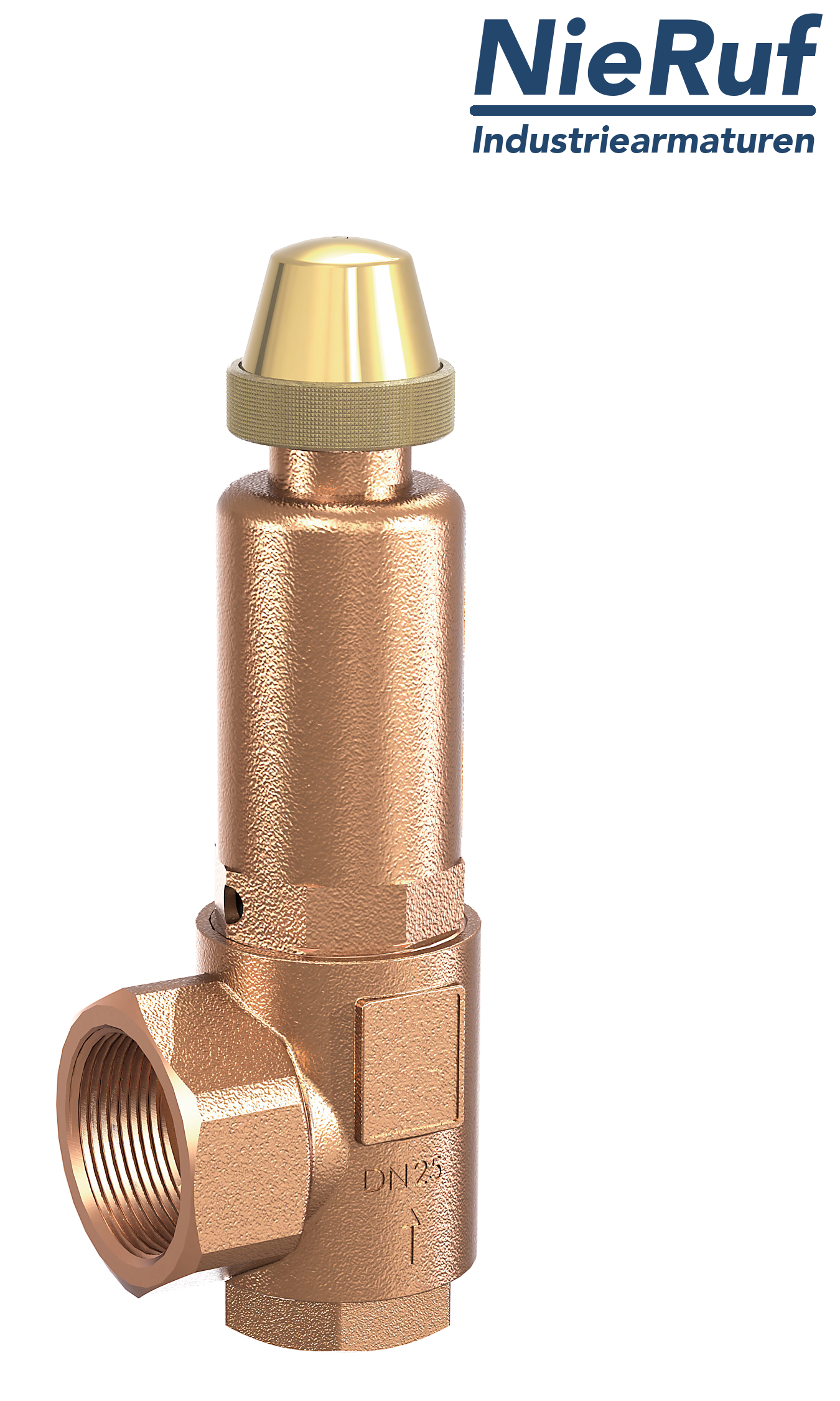 soupape de sûreté en équerre 1/2" x 1" femelle SV04 fluides liquides, bronze PTFE