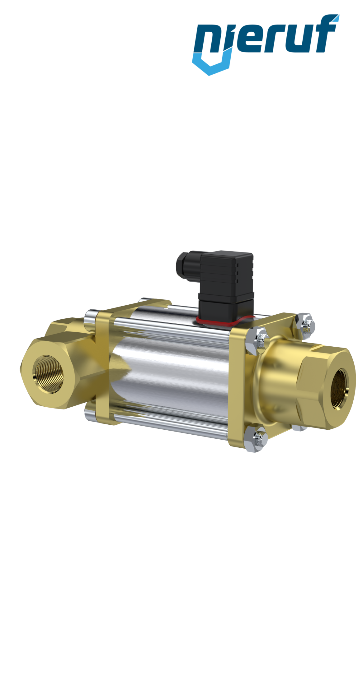 vanne coaxiale à 3/2 voies 1/2" pouce femelle - DN15 laiton 230V AC NO