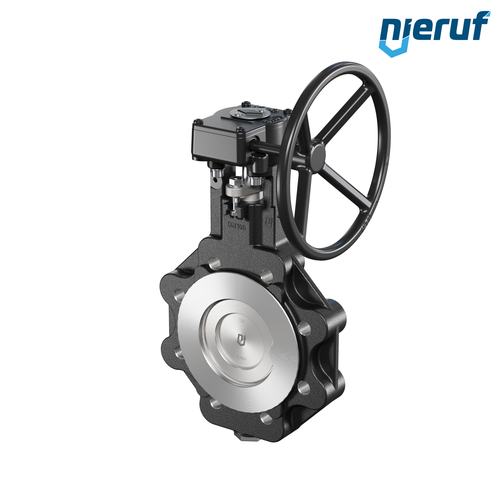 vanne papillon double excentration AK12 DN 100 PN10-PN16 engrenage