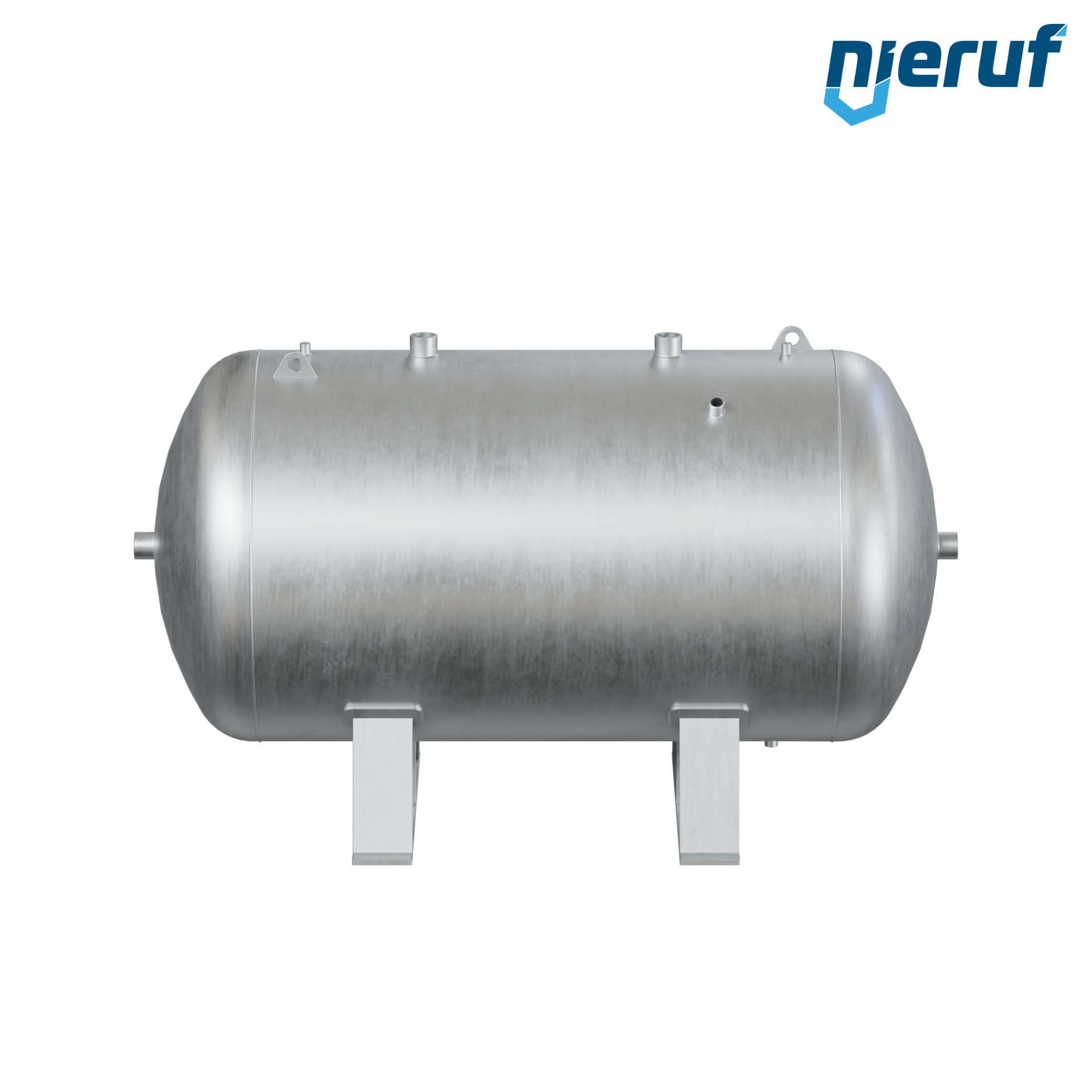 Réservoir haute pression allongé BE02 1500 litres, 0-41 bar, acier apprêté