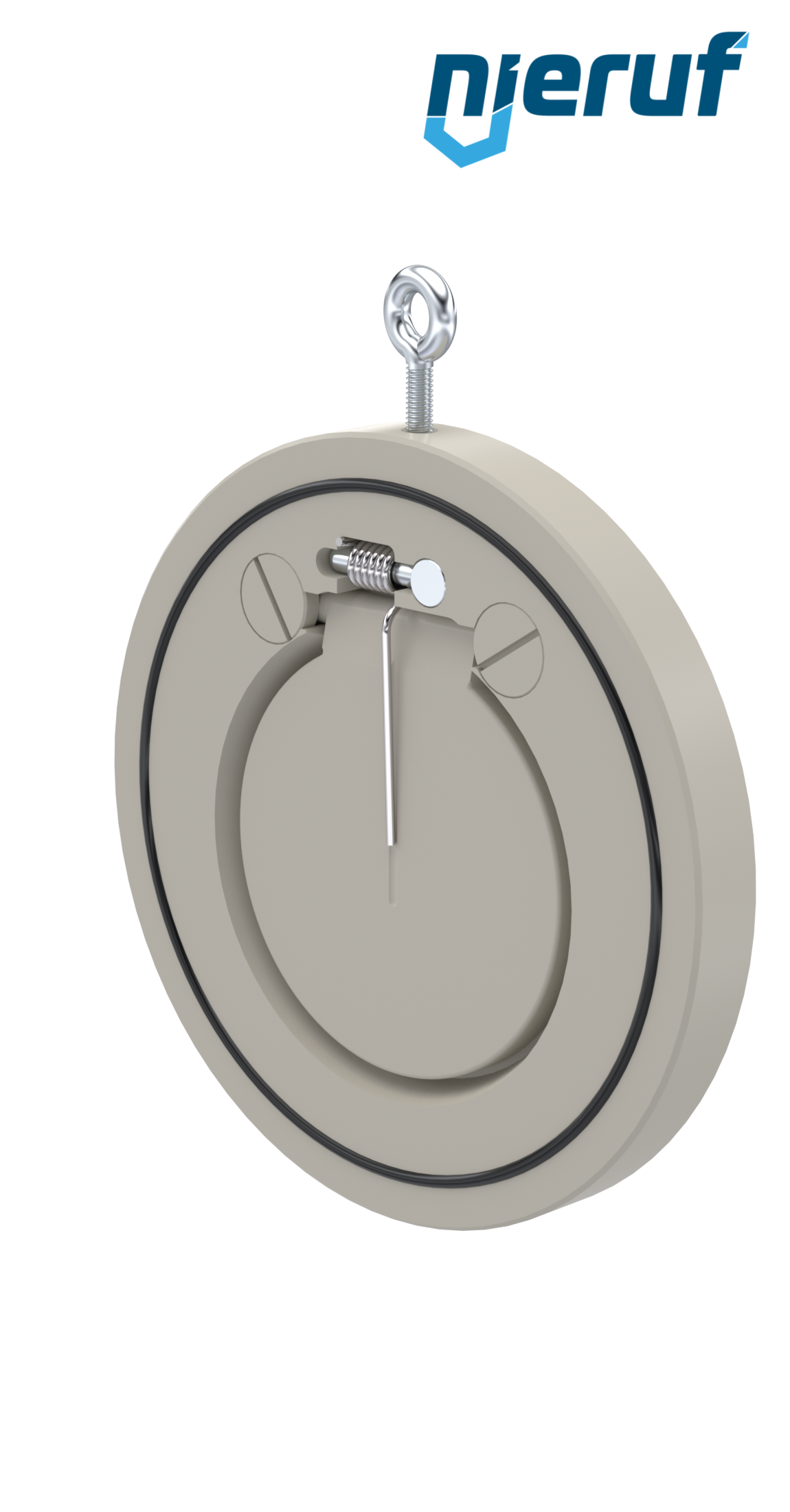 clapet anti-retour entre brides type wafer avec ressort DN100 ZR08 plastique PP-H FKM (Viton)