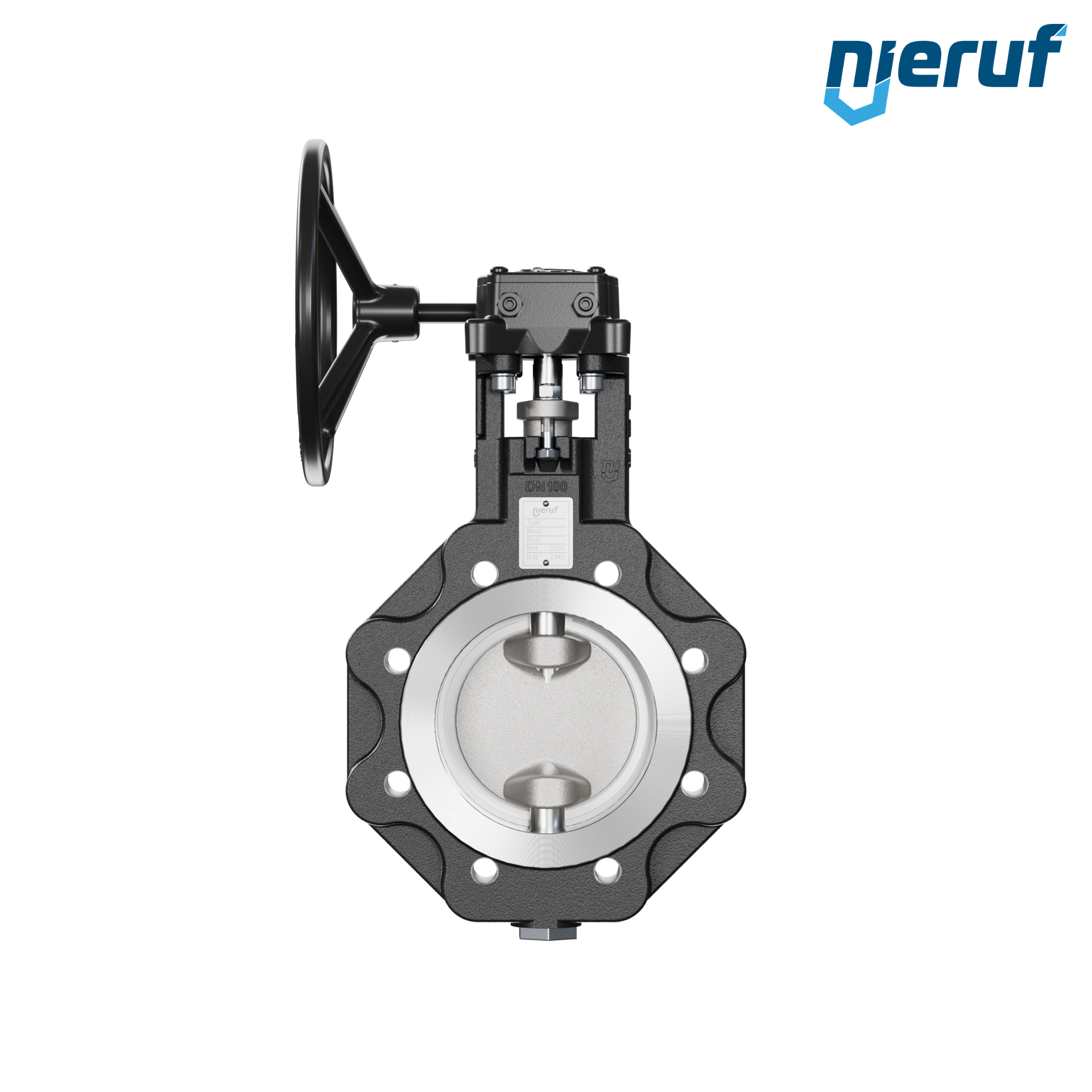 vanne papillon double excentration AK12 DN 100 PN10-PN16 engrenage