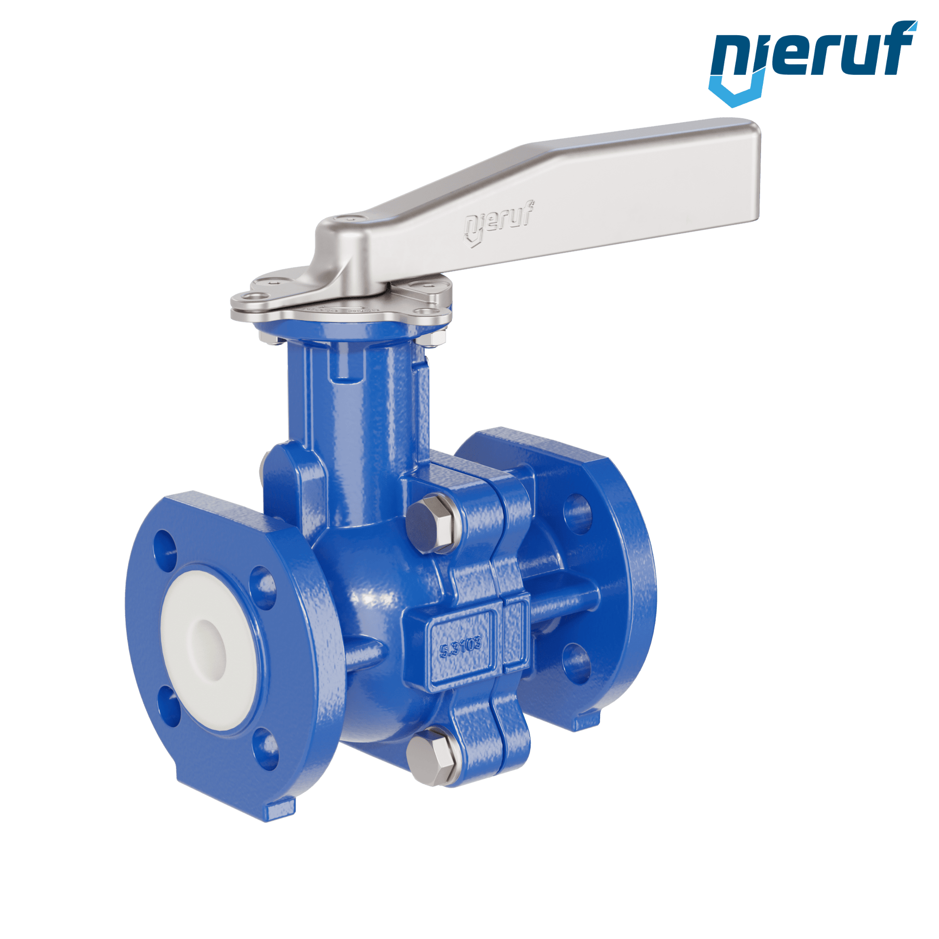 valvola a sfera flangiata PFA FK13 DN20 - 3/4" pollici PN10/16 in ghisa sferoidale 5.3103 con leva in acciaio