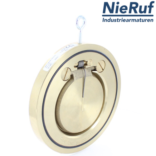 clapet anti-retour entre brides type wafer avec ressort DN100 ZR10 aluminium-bronze 2.0975 FKM