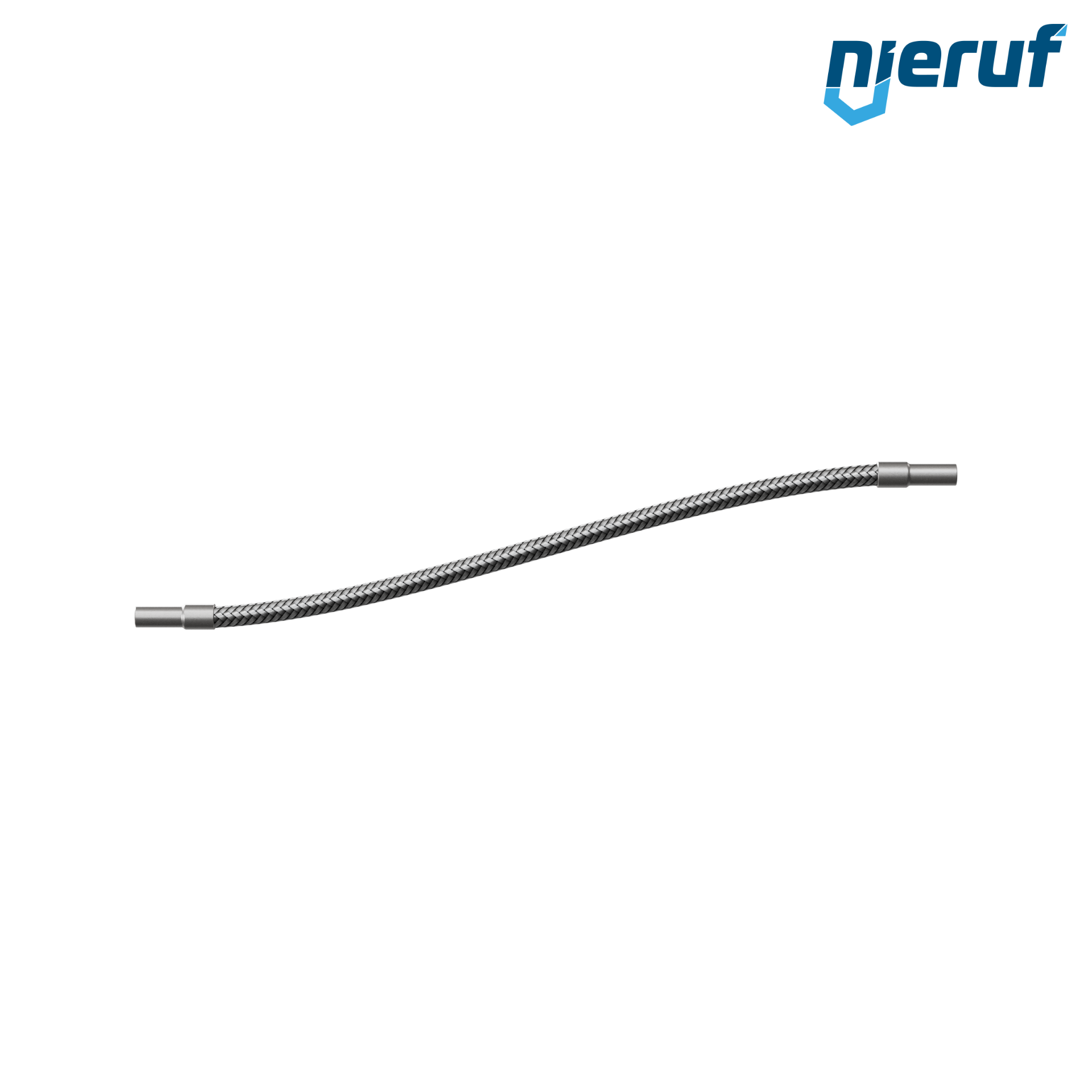 Tuyaux flexible ondulé en acier inoxydable ES01 DN6 - 15.0 mm avec double tressage et embout à souder Longueur 1000 mm