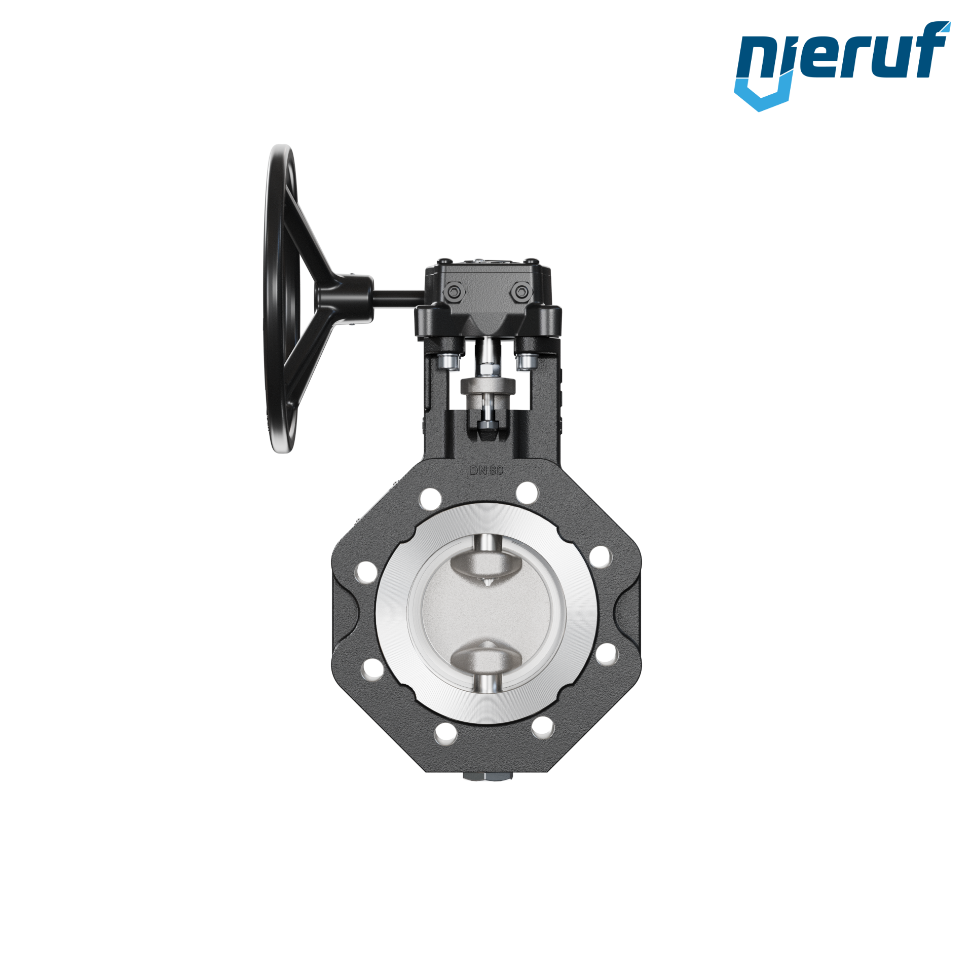 vanne papillon double excentration AK12 DN 80 PN10-40 engrenage