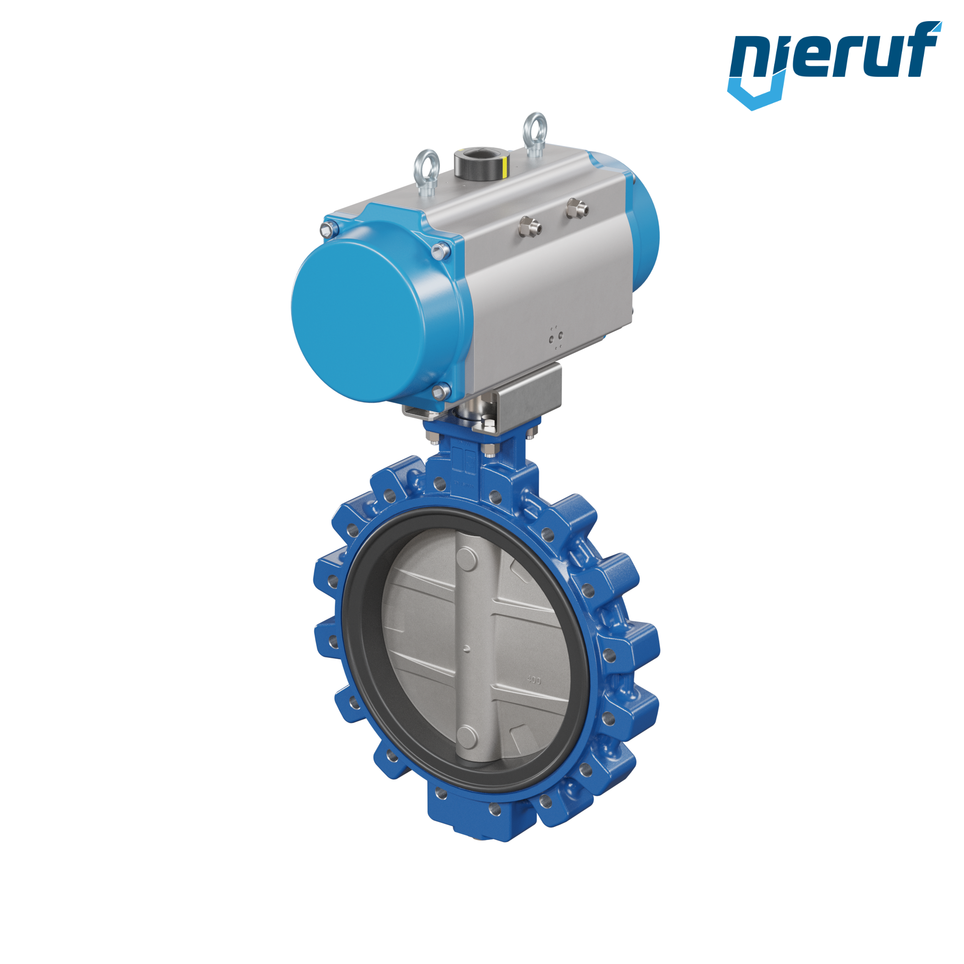 vanne papillon DN 400 AK02 NBR-70-noir DVGW gaz actionneur pneumatique à double effet